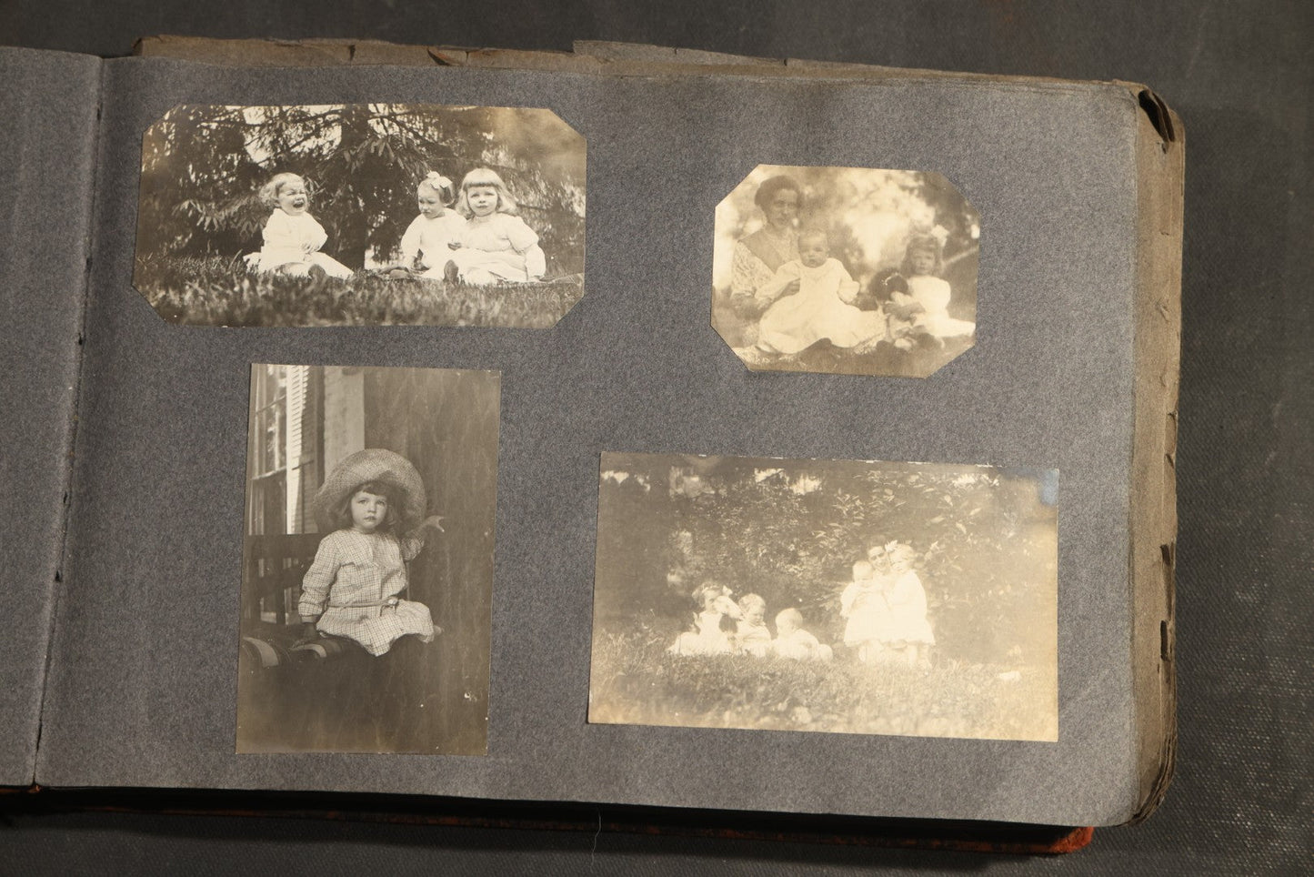 Antique Snapshot Album, Circa 1910-1920, 500+ Photographs of Family and Children Including Christmas, Farm Life, Winter Scenes, Asbury Park New Jersey, and Nantasket Beach Massachusetts