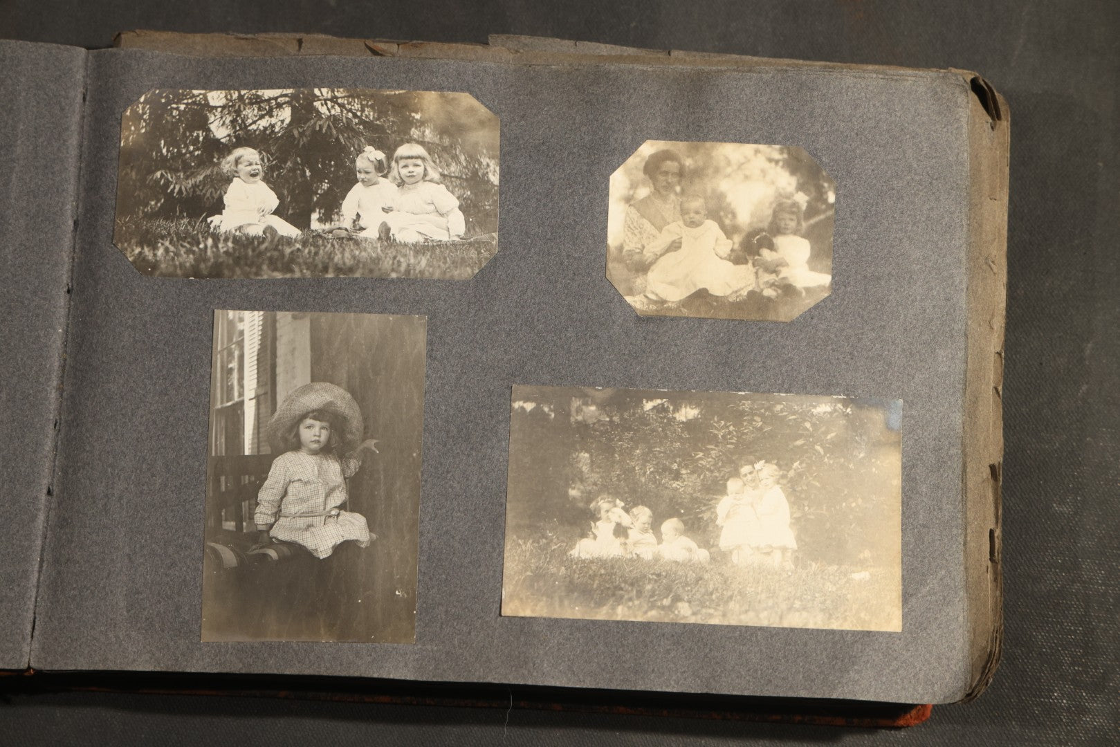 Antique Snapshot Album, Circa 1910-1920, 500+ Photographs of Family and Children Including Christmas, Farm Life, Winter Scenes, Asbury Park New Jersey, and Nantasket Beach Massachusetts
