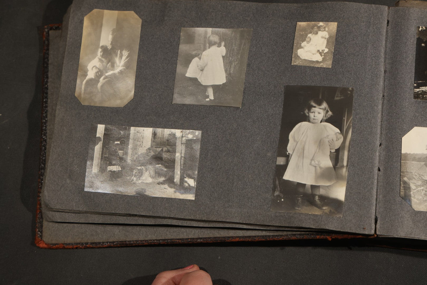 Antique Snapshot Album, Circa 1910-1920, 500+ Photographs of Family and Children Including Christmas, Farm Life, Winter Scenes, Asbury Park New Jersey, and Nantasket Beach Massachusetts