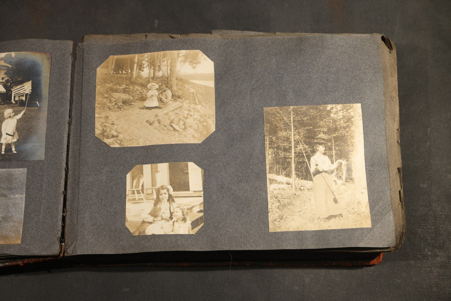 Antique Snapshot Album, Circa 1910-1920, 500+ Photographs of Family and Children Including Christmas, Farm Life, Winter Scenes, Asbury Park New Jersey, and Nantasket Beach Massachusetts