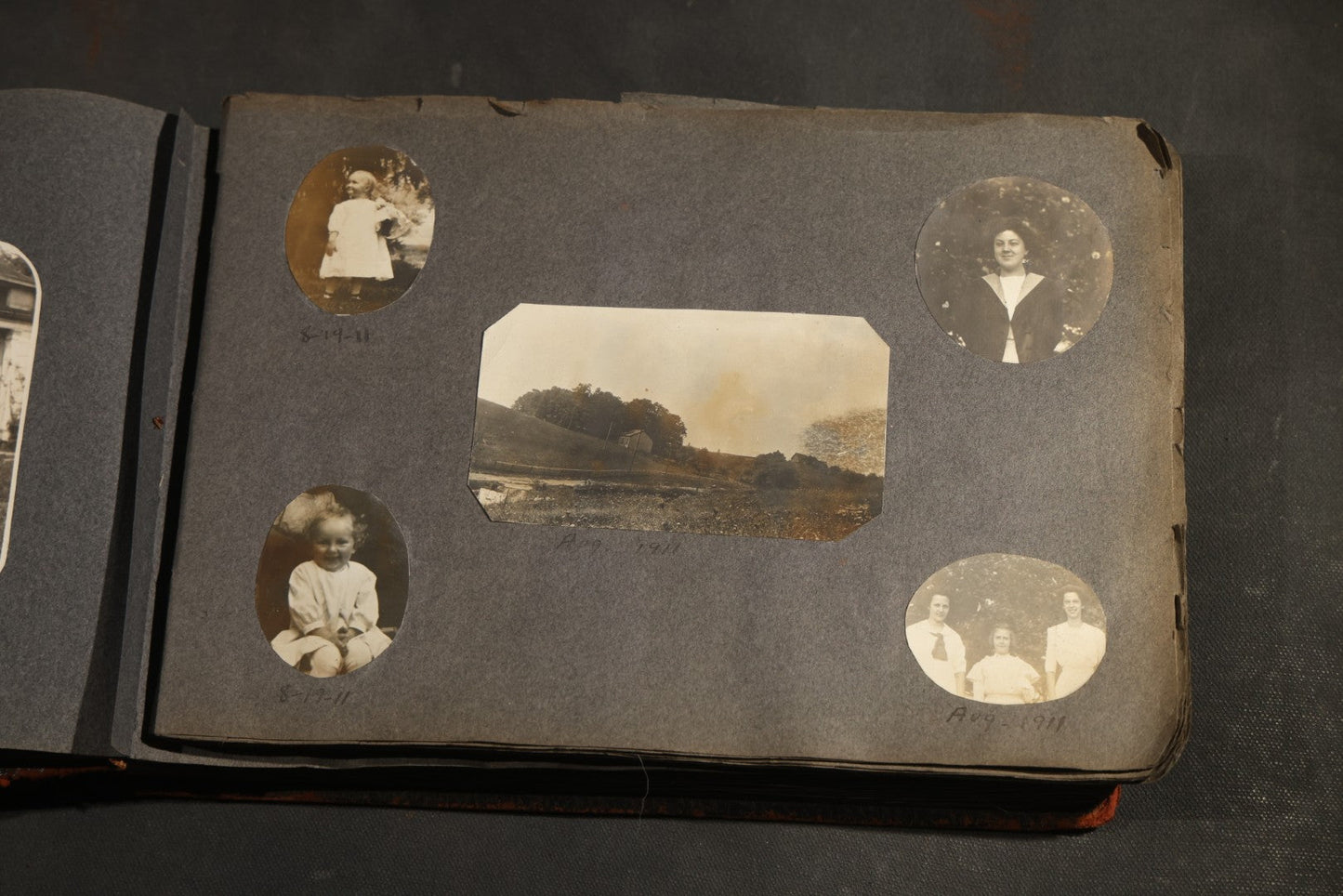 Antique Snapshot Album, Circa 1910-1920, 500+ Photographs of Family and Children Including Christmas, Farm Life, Winter Scenes, Asbury Park New Jersey, and Nantasket Beach Massachusetts