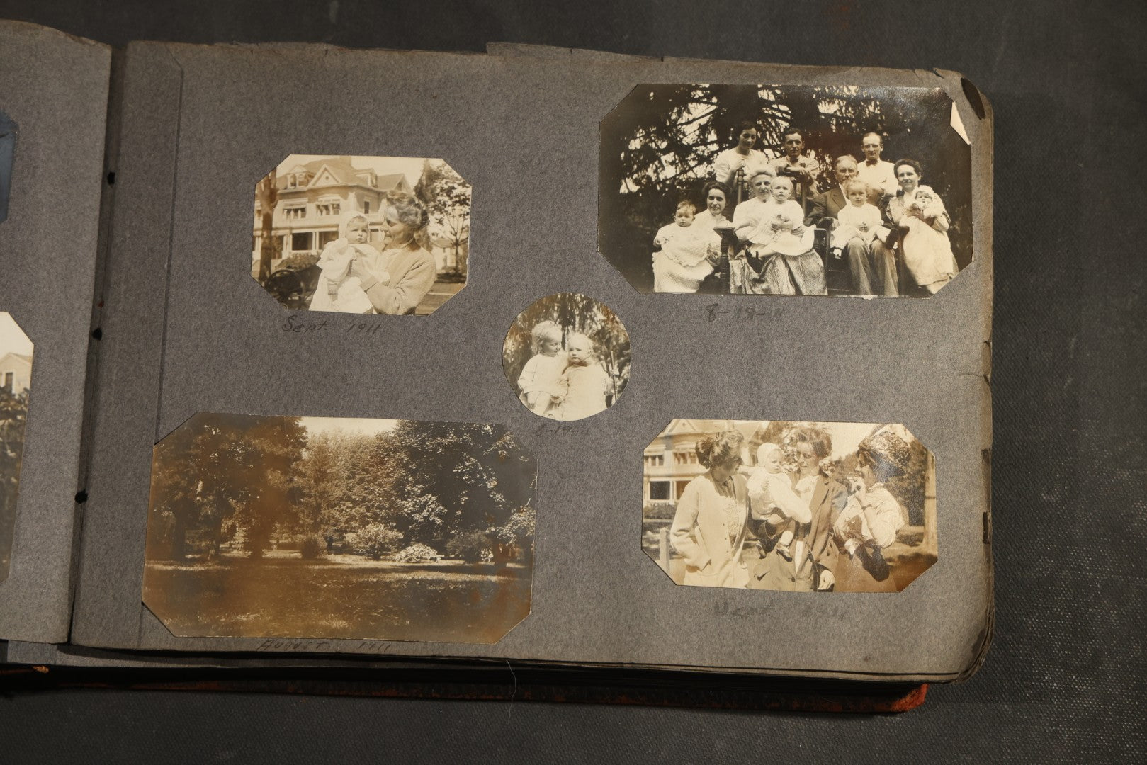 Antique Snapshot Album, Circa 1910-1920, 500+ Photographs of Family and Children Including Christmas, Farm Life, Winter Scenes, Asbury Park New Jersey, and Nantasket Beach Massachusetts