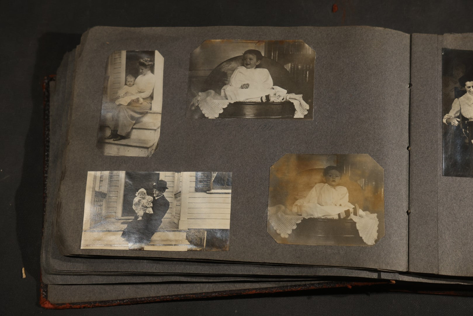 Antique Snapshot Album, Circa 1910-1920, 500+ Photographs of Family and Children Including Christmas, Farm Life, Winter Scenes, Asbury Park New Jersey, and Nantasket Beach Massachusetts
