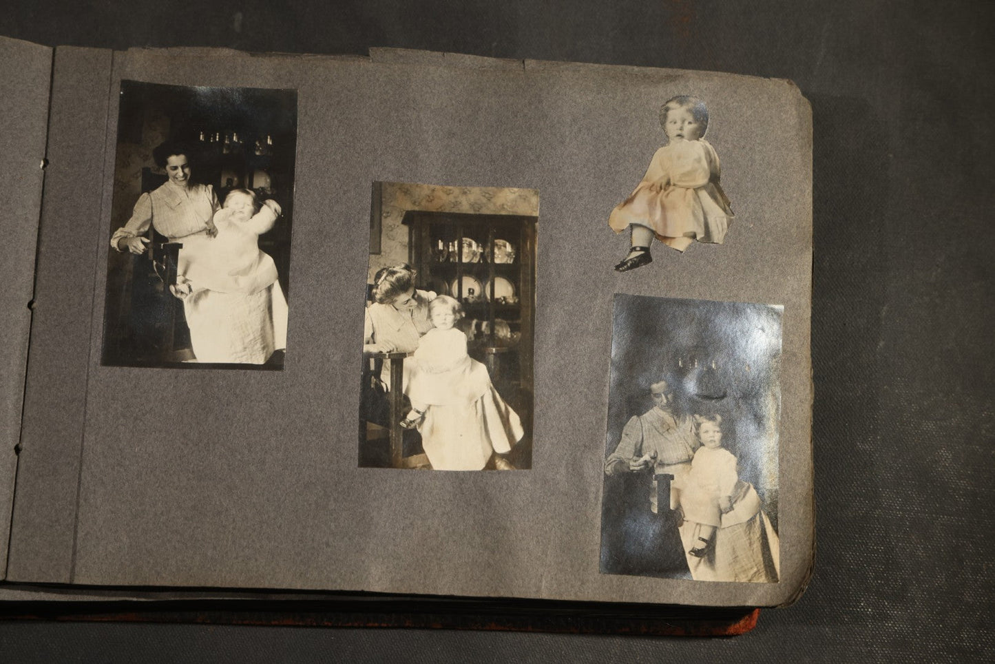 Antique Snapshot Album, Circa 1910-1920, 500+ Photographs of Family and Children Including Christmas, Farm Life, Winter Scenes, Asbury Park New Jersey, and Nantasket Beach Massachusetts