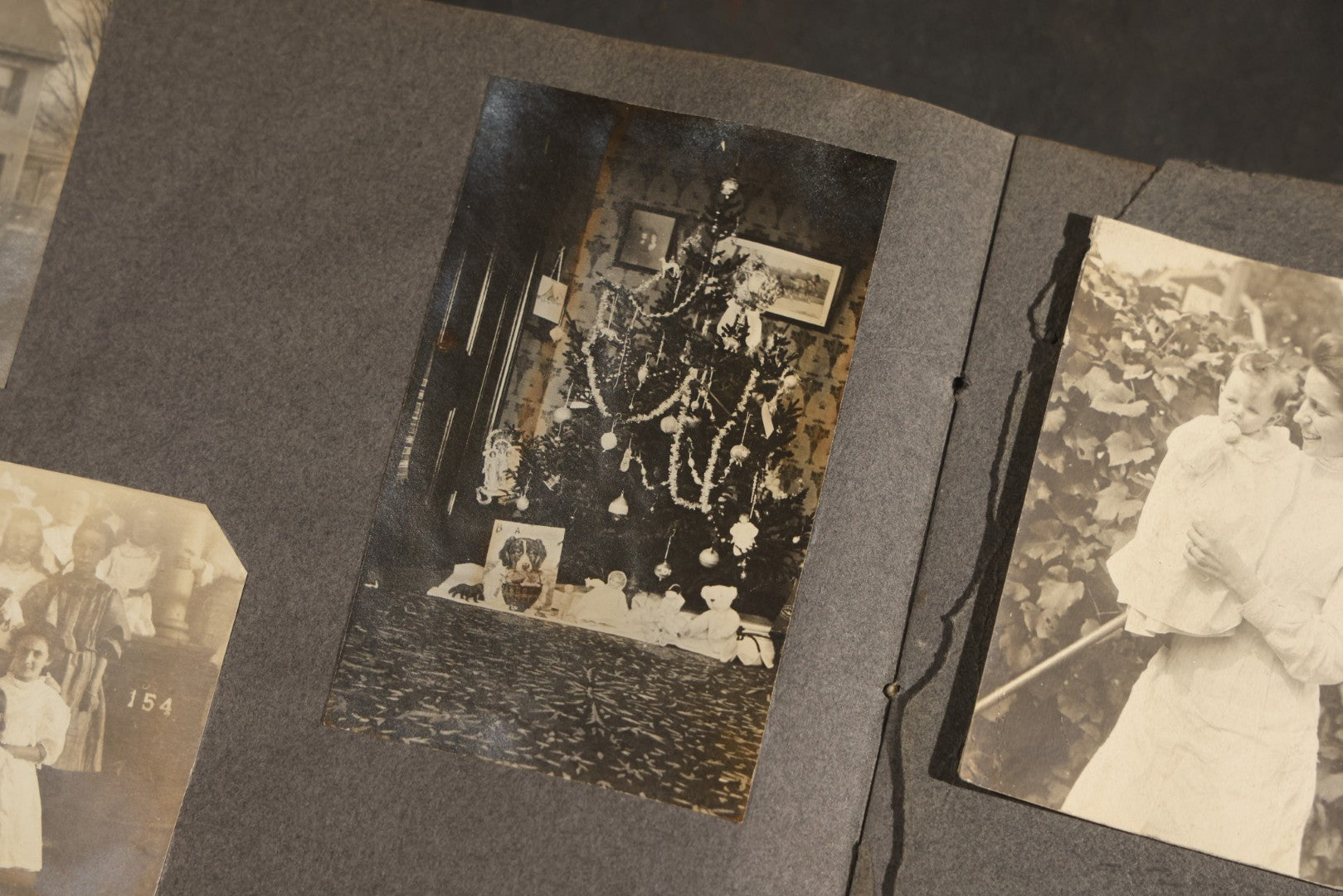 Antique Snapshot Album, Circa 1910-1920, 500+ Photographs of Family and Children Including Christmas, Farm Life, Winter Scenes, Asbury Park New Jersey, and Nantasket Beach Massachusetts
