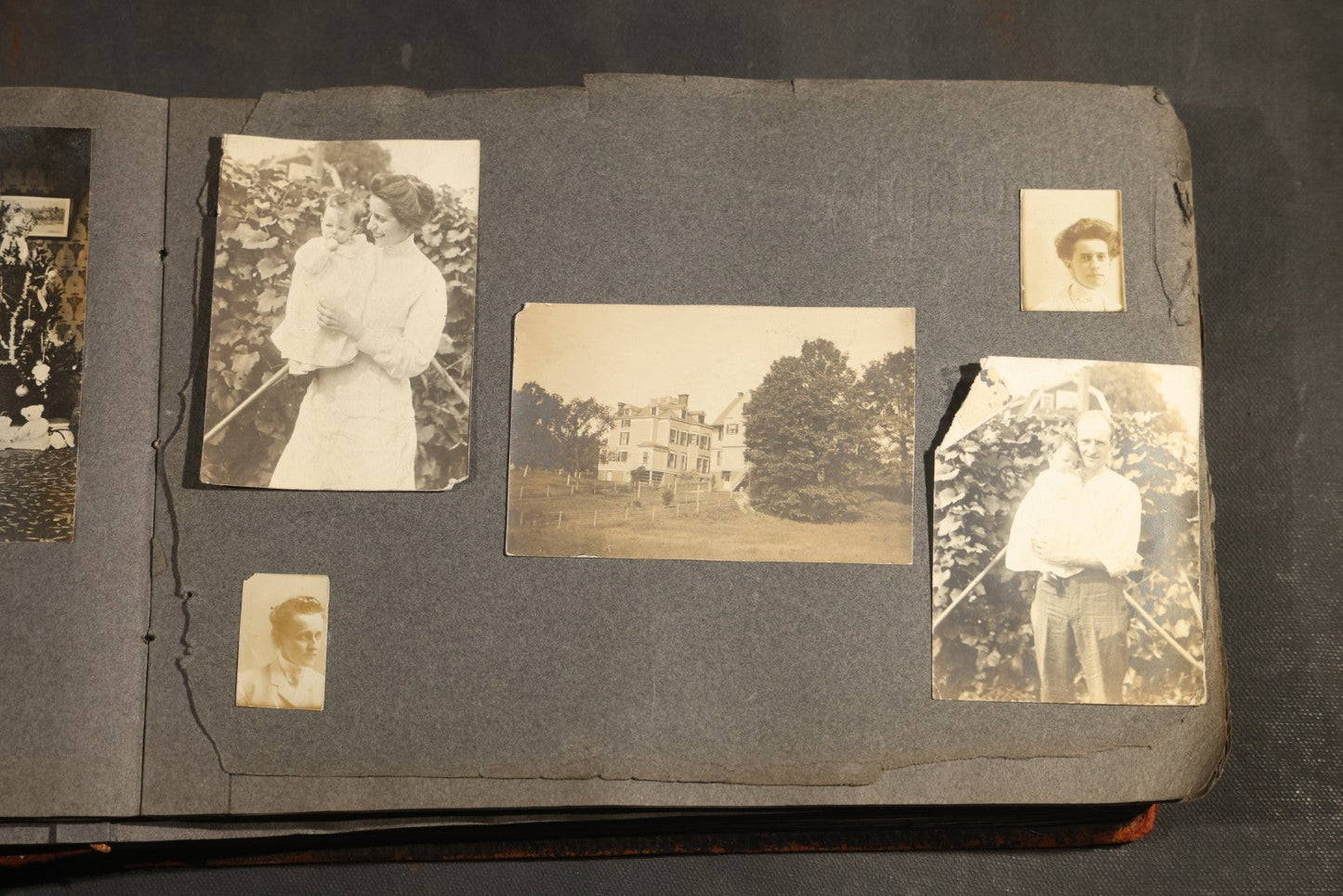 Antique Snapshot Album, Circa 1910-1920, 500+ Photographs of Family and Children Including Christmas, Farm Life, Winter Scenes, Asbury Park New Jersey, and Nantasket Beach Massachusetts