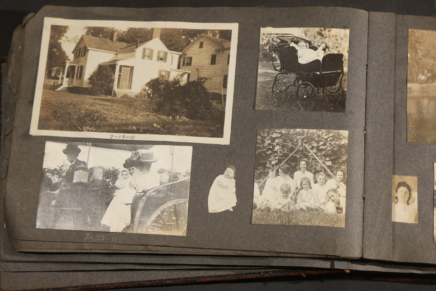 Antique Snapshot Album, Circa 1910-1920, 500+ Photographs of Family and Children Including Christmas, Farm Life, Winter Scenes, Asbury Park New Jersey, and Nantasket Beach Massachusetts