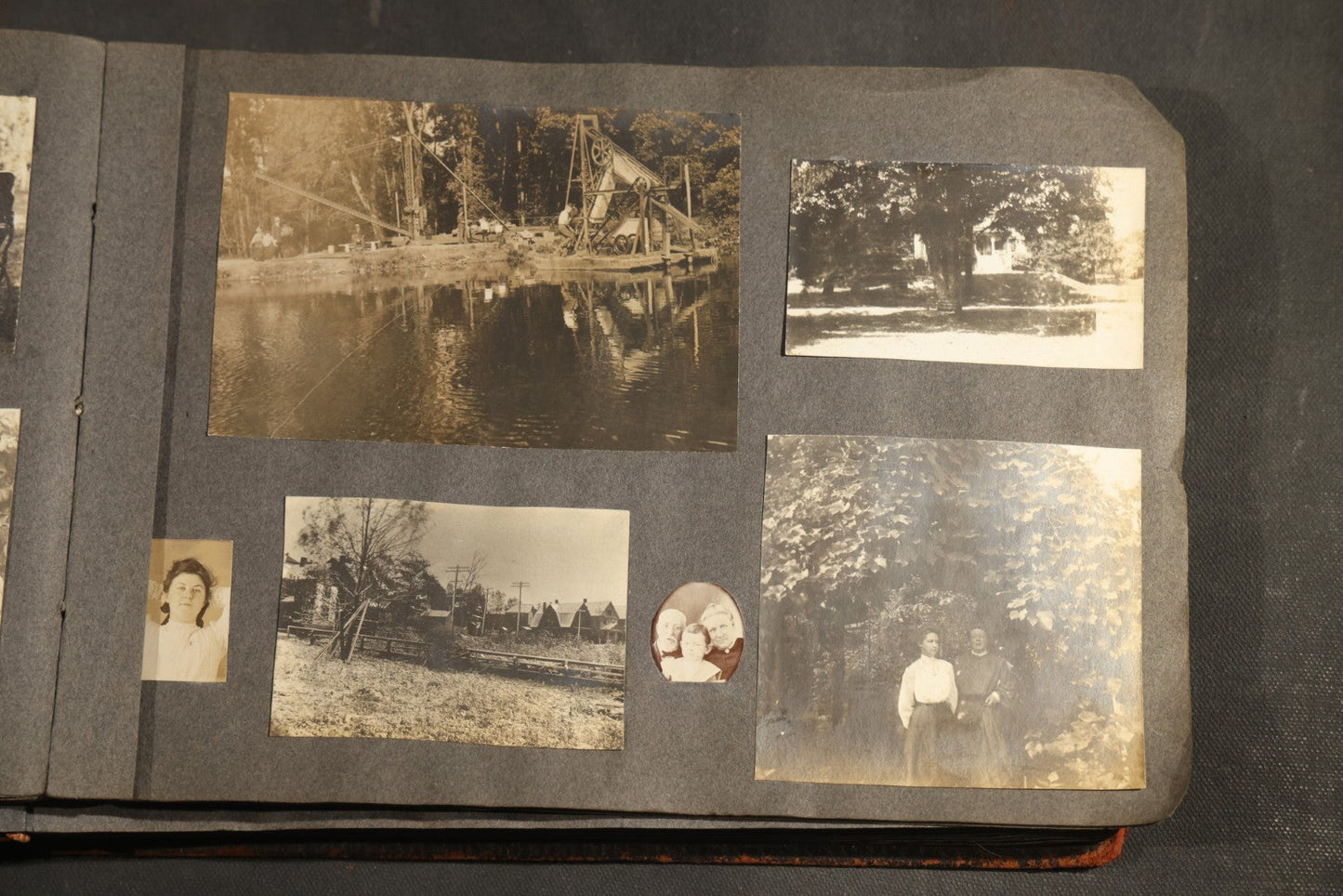 Antique Snapshot Album, Circa 1910-1920, 500+ Photographs of Family and Children Including Christmas, Farm Life, Winter Scenes, Asbury Park New Jersey, and Nantasket Beach Massachusetts