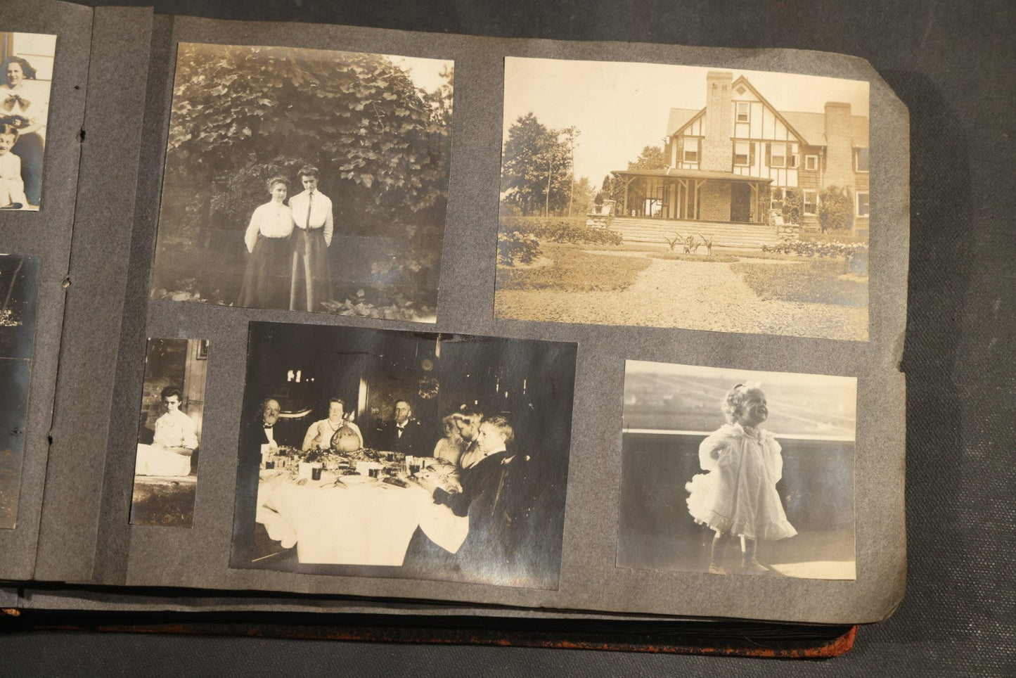 Antique Snapshot Album, Circa 1910-1920, 500+ Photographs of Family and Children Including Christmas, Farm Life, Winter Scenes, Asbury Park New Jersey, and Nantasket Beach Massachusetts