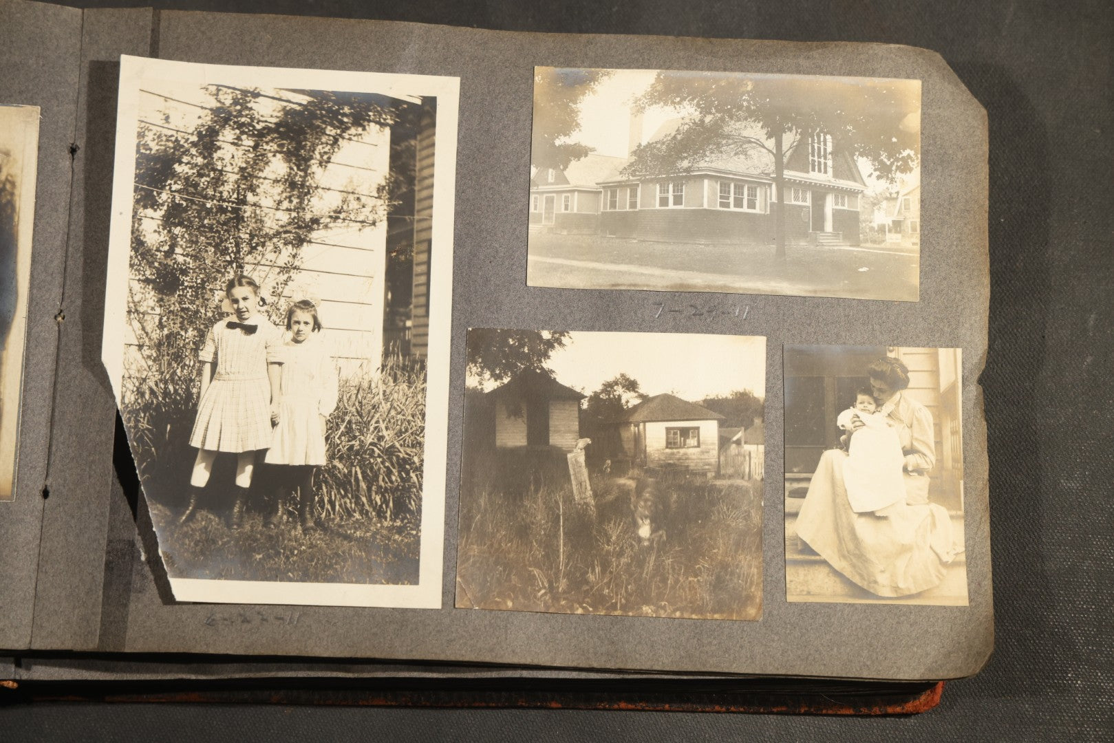 Antique Snapshot Album, Circa 1910-1920, 500+ Photographs of Family and Children Including Christmas, Farm Life, Winter Scenes, Asbury Park New Jersey, and Nantasket Beach Massachusetts