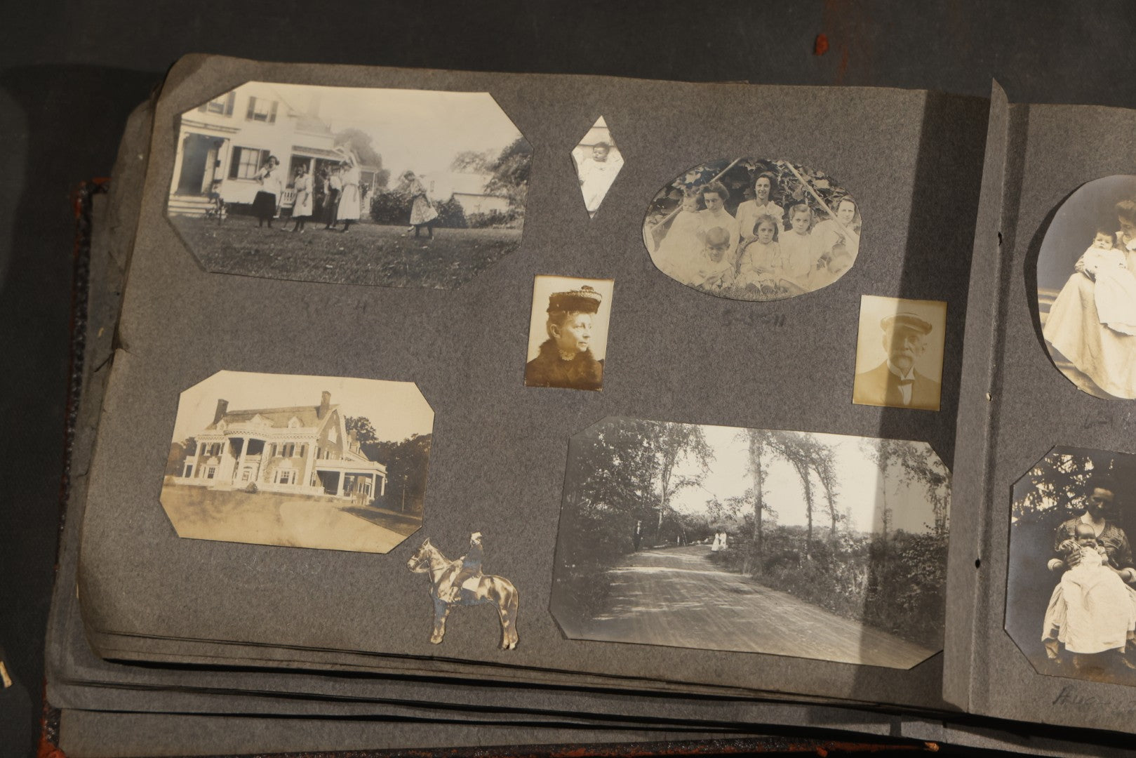 Antique Snapshot Album, Circa 1910-1920, 500+ Photographs of Family and Children Including Christmas, Farm Life, Winter Scenes, Asbury Park New Jersey, and Nantasket Beach Massachusetts