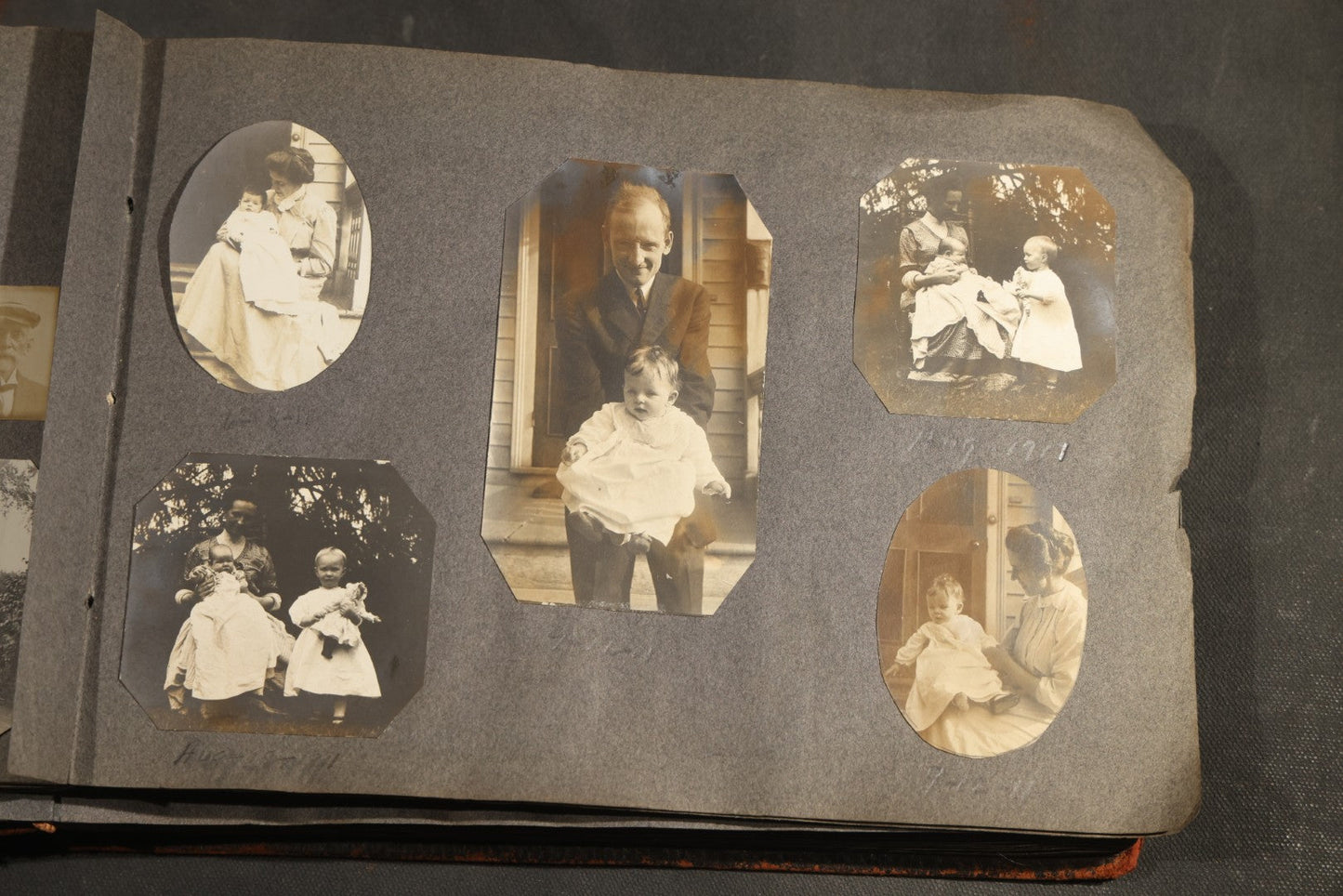 Antique Snapshot Album, Circa 1910-1920, 500+ Photographs of Family and Children Including Christmas, Farm Life, Winter Scenes, Asbury Park New Jersey, and Nantasket Beach Massachusetts