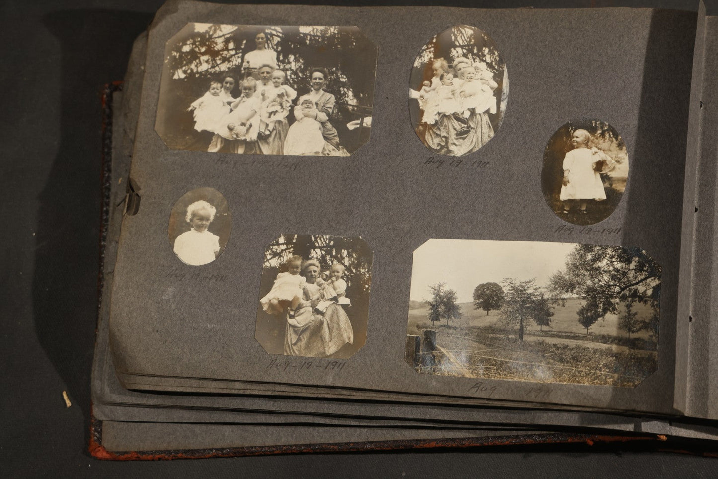 Antique Snapshot Album, Circa 1910-1920, 500+ Photographs of Family and Children Including Christmas, Farm Life, Winter Scenes, Asbury Park New Jersey, and Nantasket Beach Massachusetts