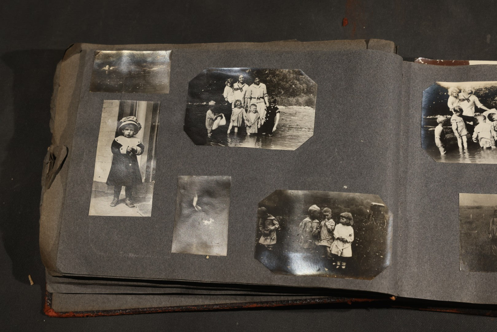 Antique Snapshot Album, Circa 1910-1920, 500+ Photographs of Family and Children Including Christmas, Farm Life, Winter Scenes, Asbury Park New Jersey, and Nantasket Beach Massachusetts