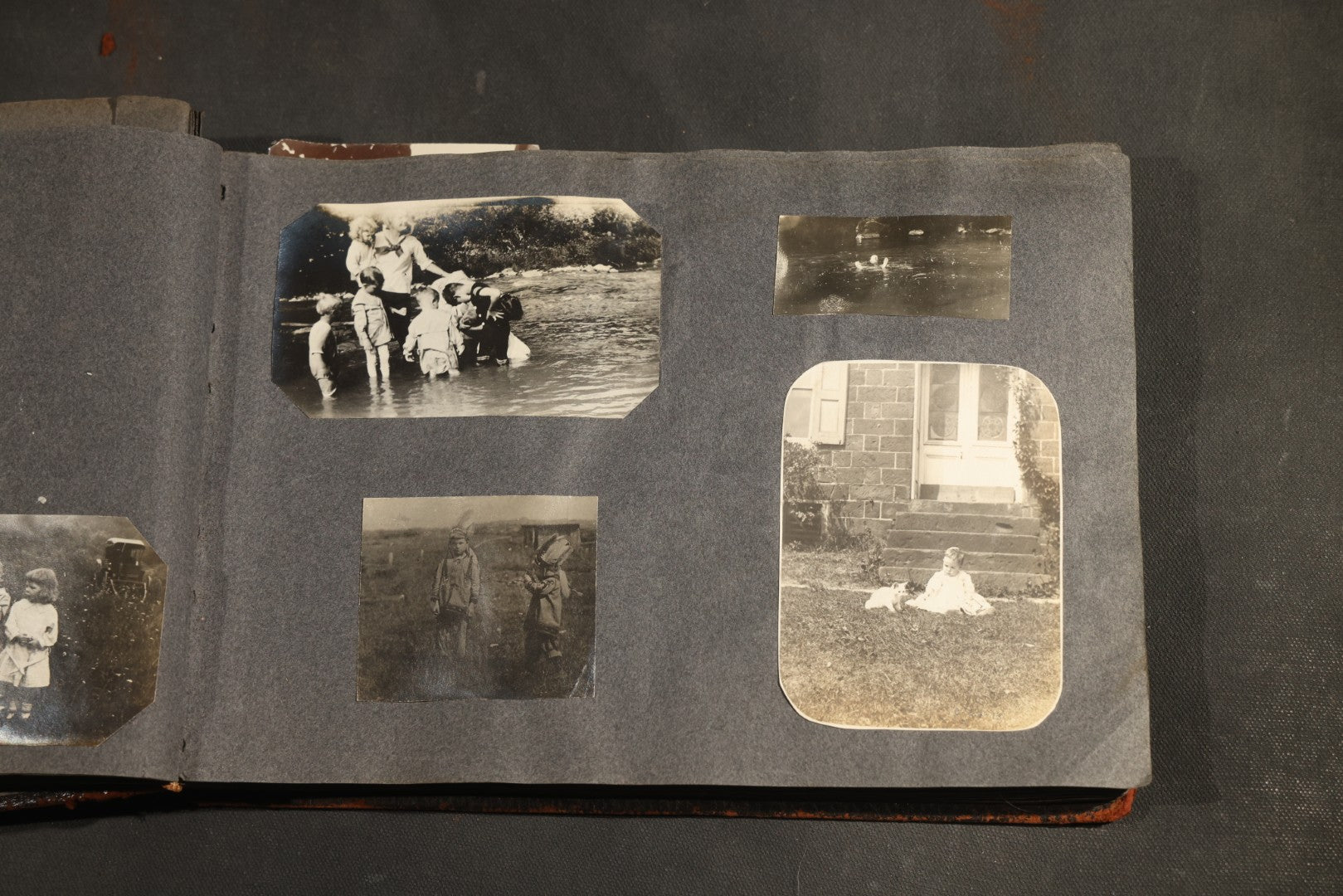Antique Snapshot Album, Circa 1910-1920, 500+ Photographs of Family and Children Including Christmas, Farm Life, Winter Scenes, Asbury Park New Jersey, and Nantasket Beach Massachusetts