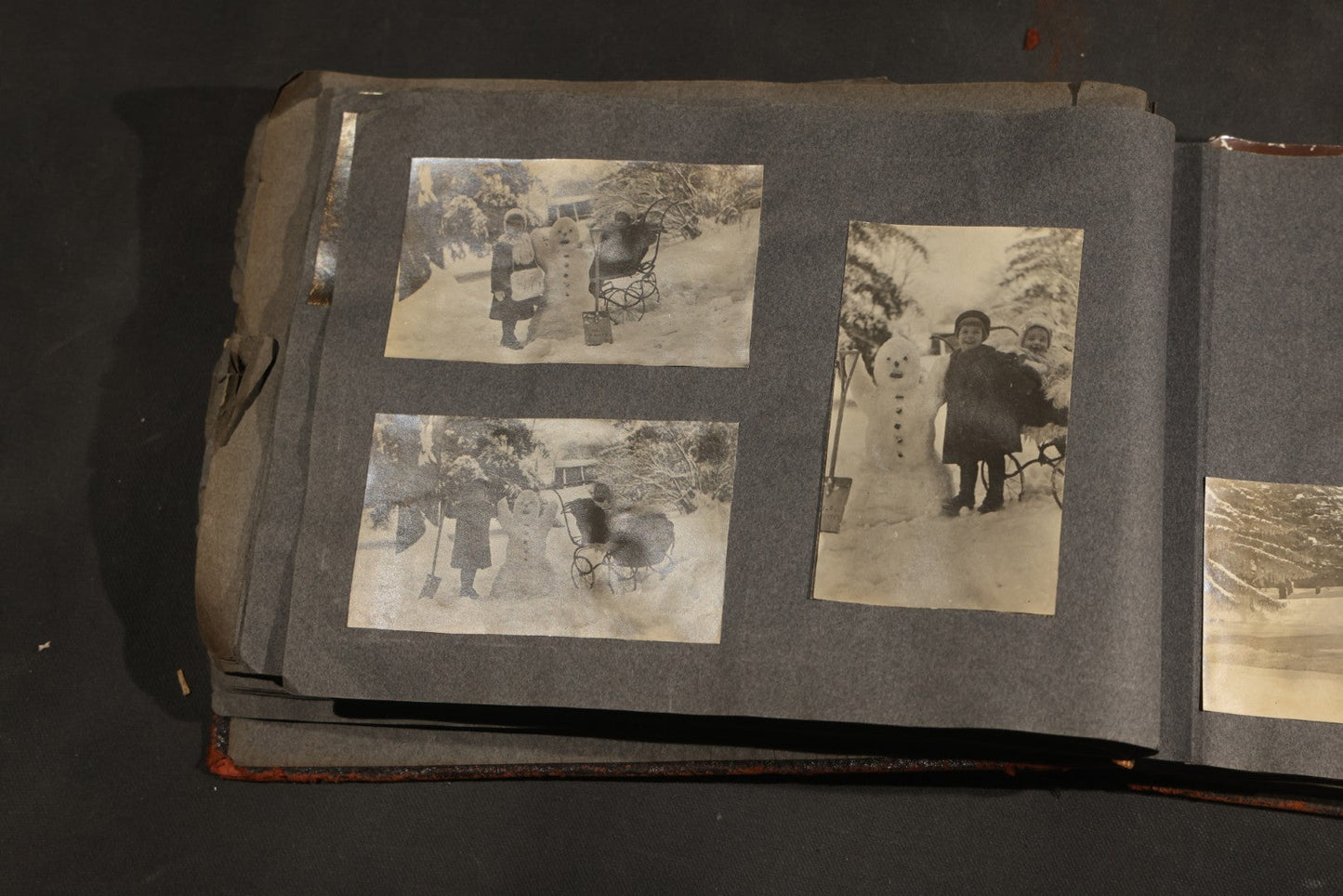 Antique Snapshot Album, Circa 1910-1920, 500+ Photographs of Family and Children Including Christmas, Farm Life, Winter Scenes, Asbury Park New Jersey, and Nantasket Beach Massachusetts