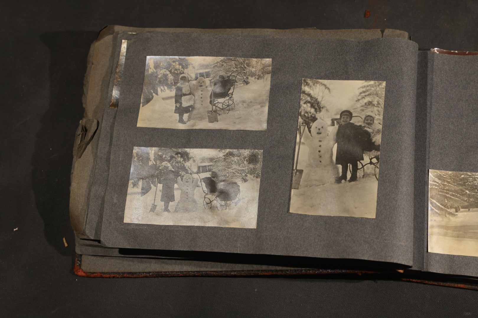 Antique Snapshot Album, Circa 1910-1920, 500+ Photographs of Family and Children Including Christmas, Farm Life, Winter Scenes, Asbury Park New Jersey, and Nantasket Beach Massachusetts