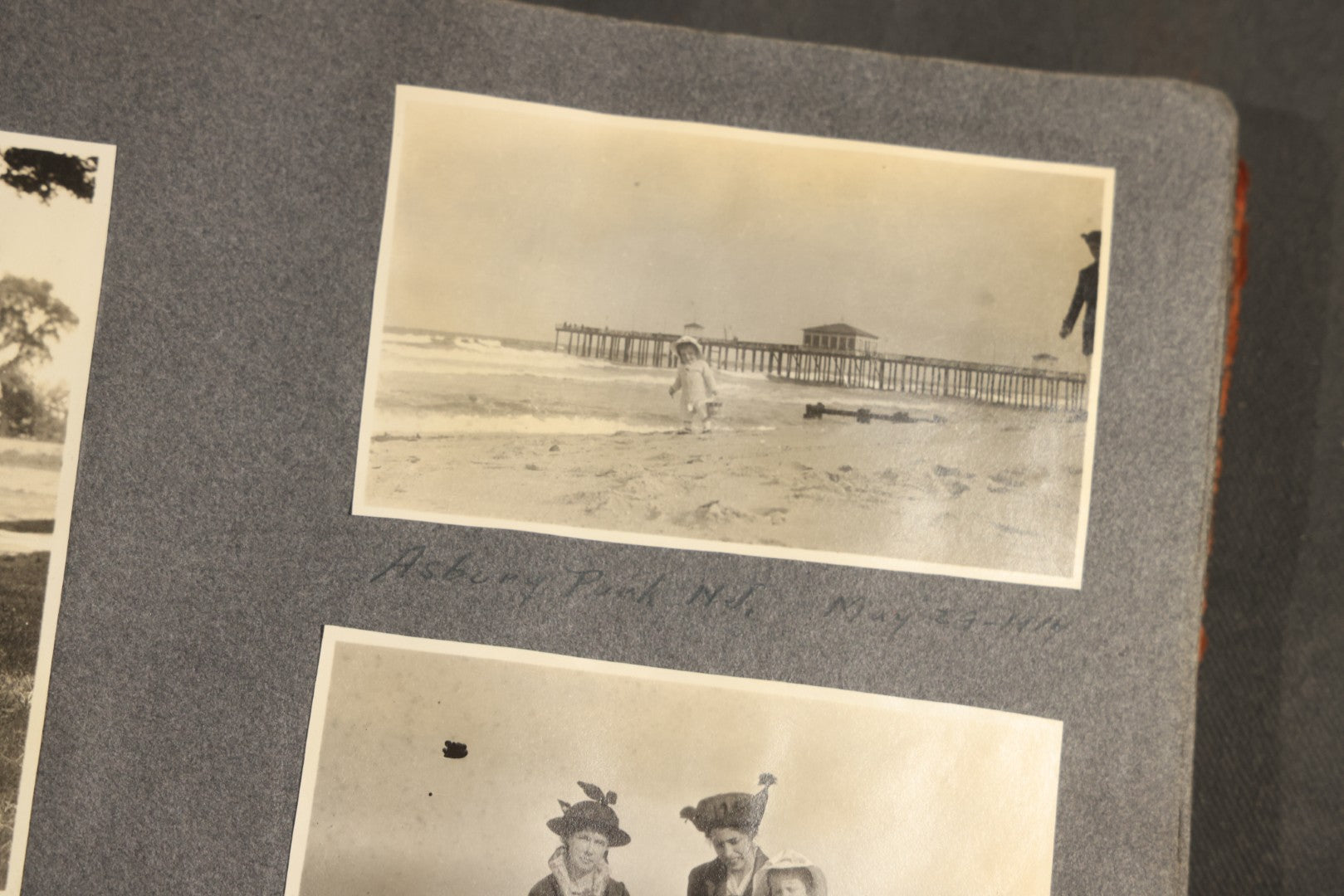 Antique Snapshot Album, Circa 1910-1920, 500+ Photographs of Family and Children Including Christmas, Farm Life, Winter Scenes, Asbury Park New Jersey, and Nantasket Beach Massachusetts