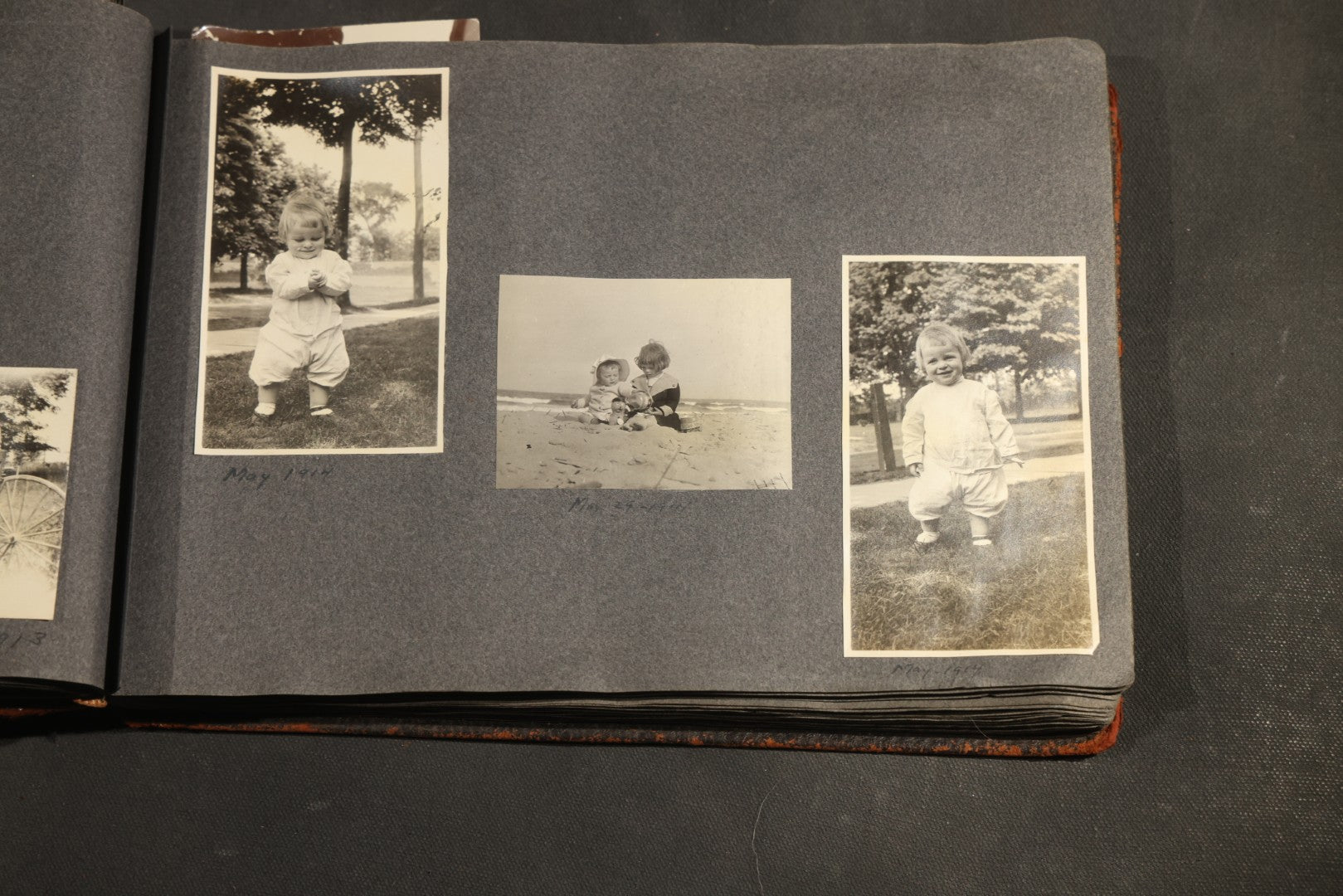 Antique Snapshot Album, Circa 1910-1920, 500+ Photographs of Family and Children Including Christmas, Farm Life, Winter Scenes, Asbury Park New Jersey, and Nantasket Beach Massachusetts