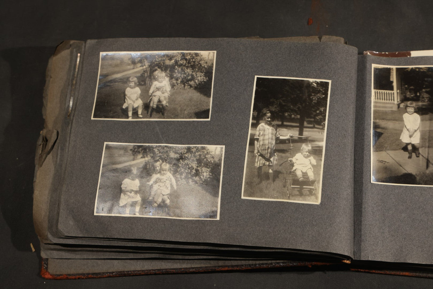 Antique Snapshot Album, Circa 1910-1920, 500+ Photographs of Family and Children Including Christmas, Farm Life, Winter Scenes, Asbury Park New Jersey, and Nantasket Beach Massachusetts