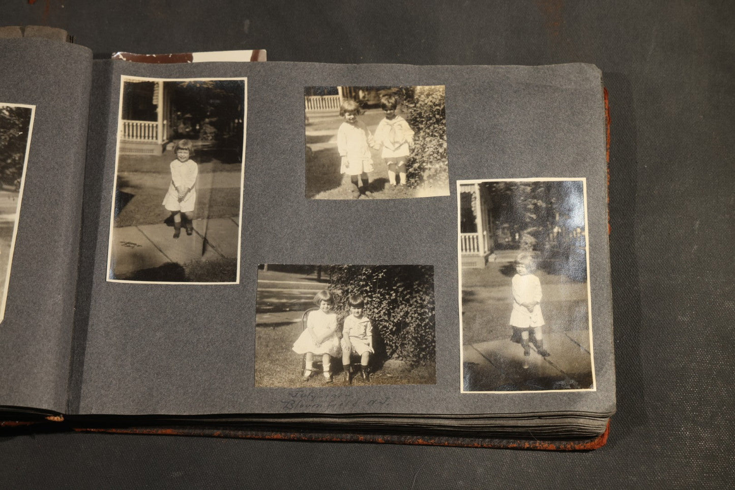 Antique Snapshot Album, Circa 1910-1920, 500+ Photographs of Family and Children Including Christmas, Farm Life, Winter Scenes, Asbury Park New Jersey, and Nantasket Beach Massachusetts