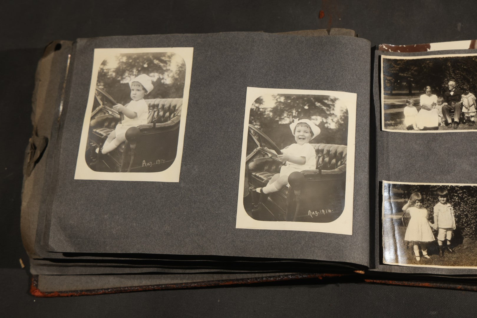 Antique Snapshot Album, Circa 1910-1920, 500+ Photographs of Family and Children Including Christmas, Farm Life, Winter Scenes, Asbury Park New Jersey, and Nantasket Beach Massachusetts