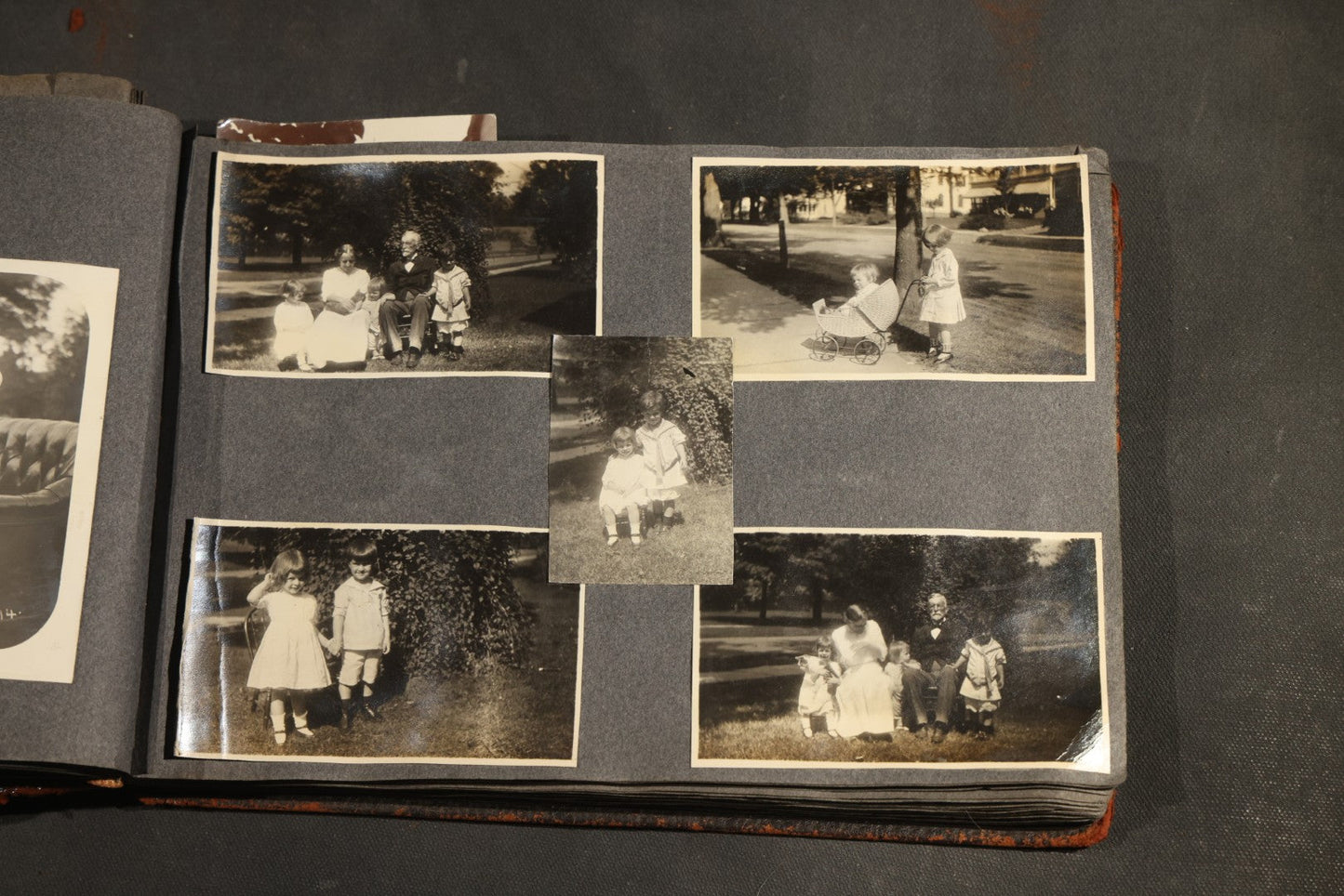 Antique Snapshot Album, Circa 1910-1920, 500+ Photographs of Family and Children Including Christmas, Farm Life, Winter Scenes, Asbury Park New Jersey, and Nantasket Beach Massachusetts