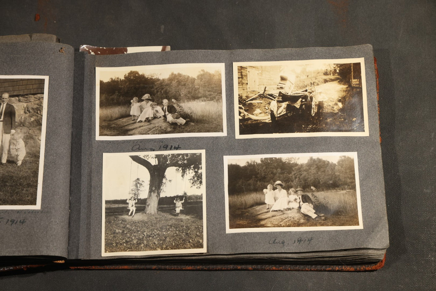 Antique Snapshot Album, Circa 1910-1920, 500+ Photographs of Family and Children Including Christmas, Farm Life, Winter Scenes, Asbury Park New Jersey, and Nantasket Beach Massachusetts