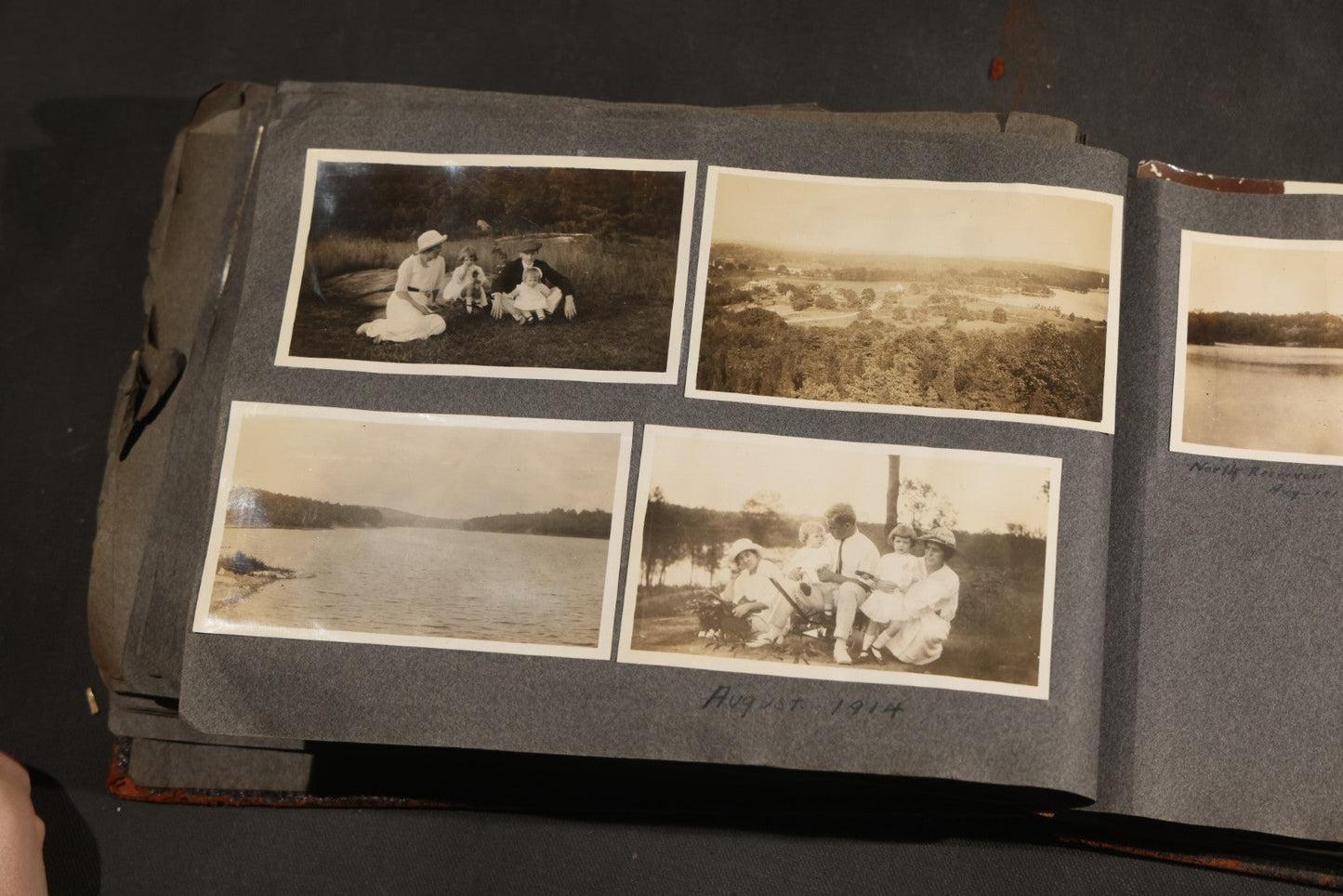 Antique Snapshot Album, Circa 1910-1920, 500+ Photographs of Family and Children Including Christmas, Farm Life, Winter Scenes, Asbury Park New Jersey, and Nantasket Beach Massachusetts