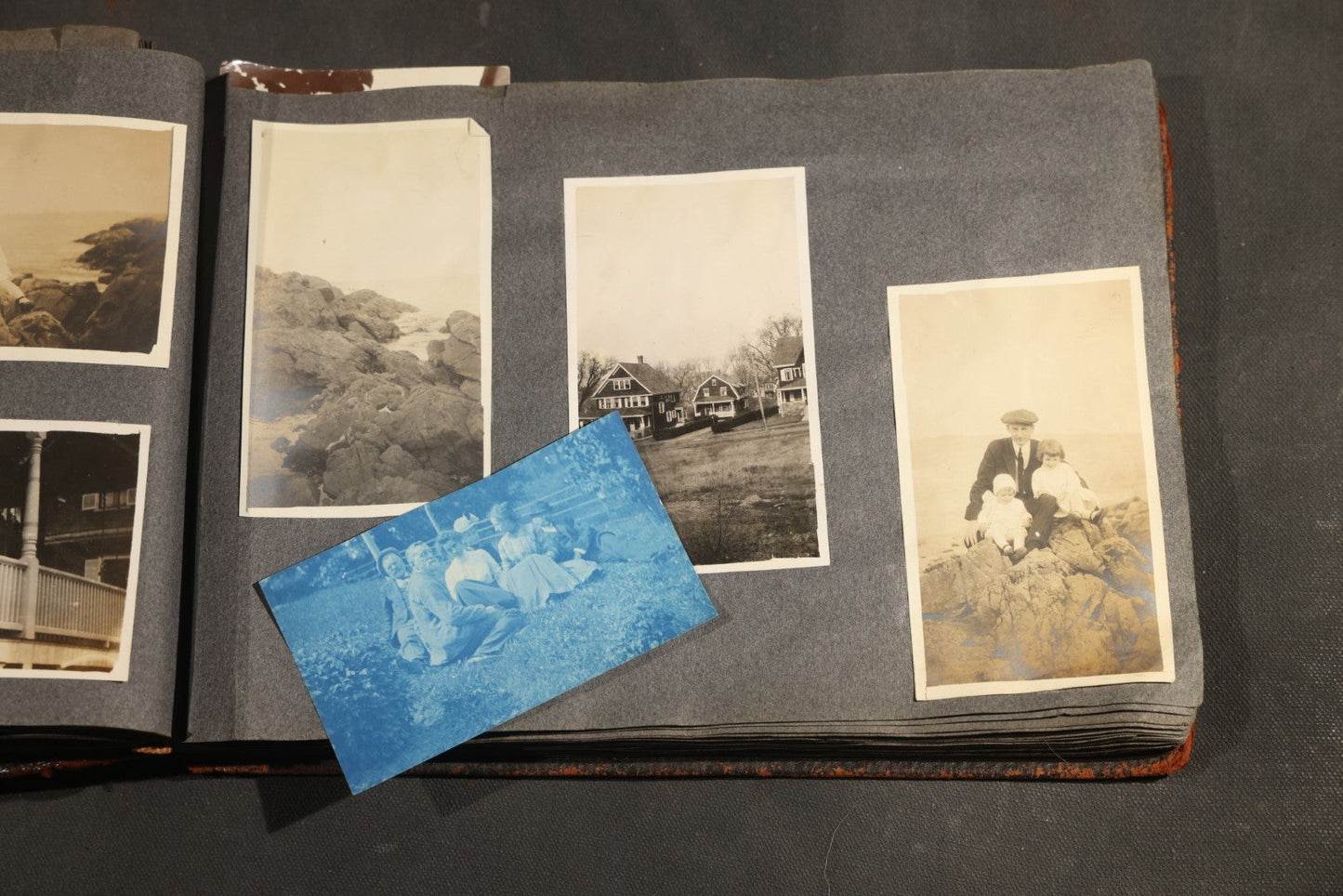 Antique Snapshot Album, Circa 1910-1920, 500+ Photographs of Family and Children Including Christmas, Farm Life, Winter Scenes, Asbury Park New Jersey, and Nantasket Beach Massachusetts