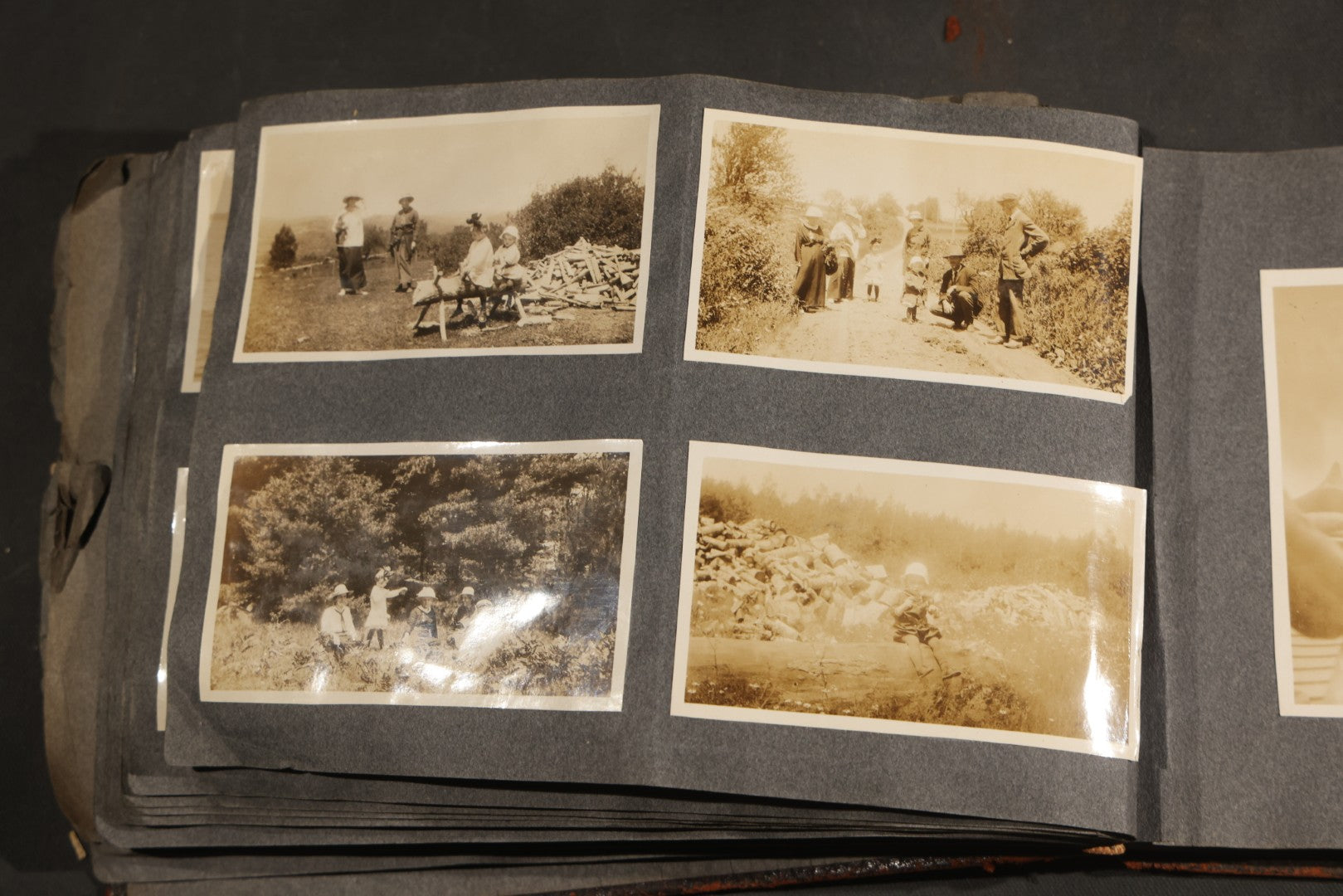 Antique Snapshot Album, Circa 1910-1920, 500+ Photographs of Family and Children Including Christmas, Farm Life, Winter Scenes, Asbury Park New Jersey, and Nantasket Beach Massachusetts
