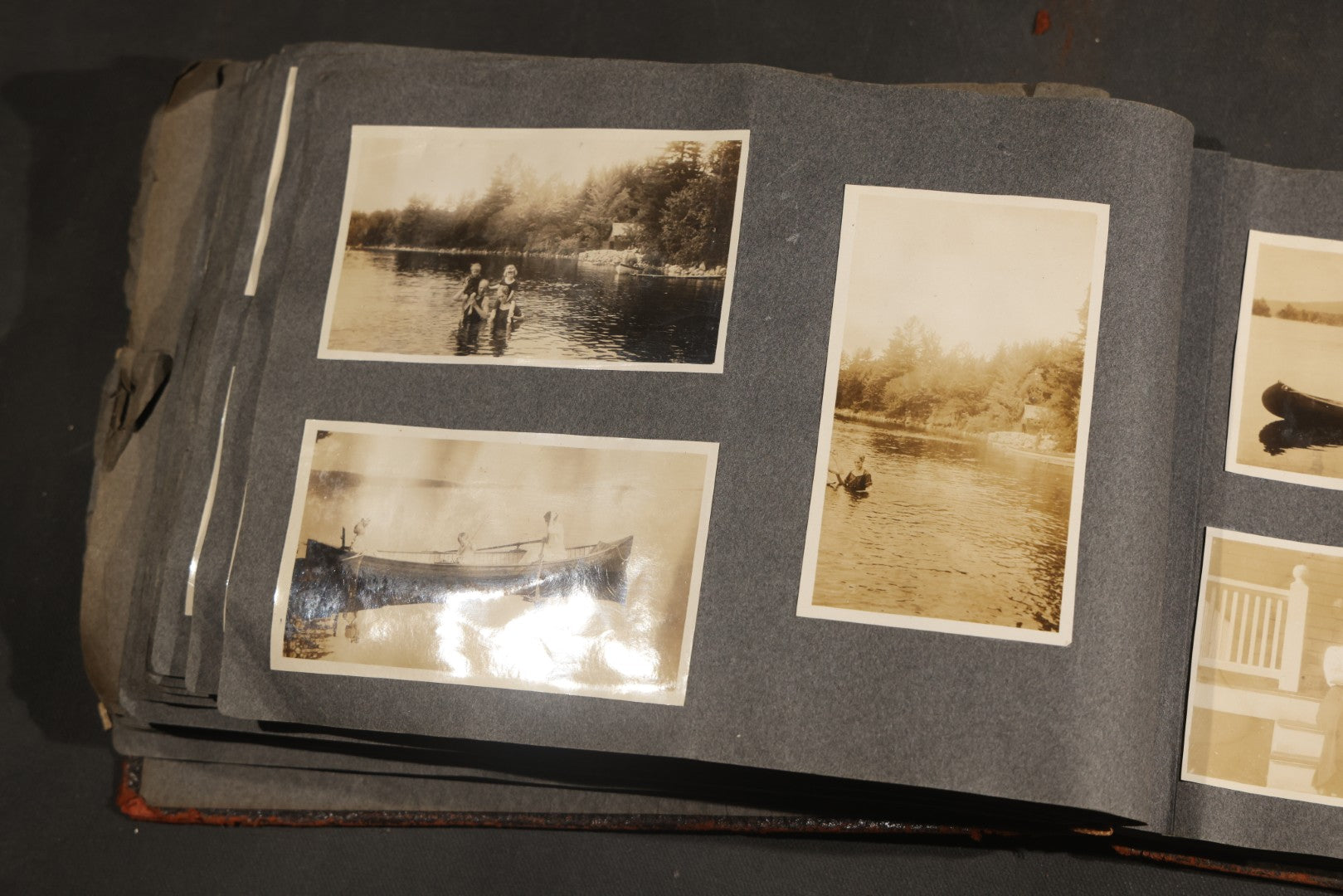 Antique Snapshot Album, Circa 1910-1920, 500+ Photographs of Family and Children Including Christmas, Farm Life, Winter Scenes, Asbury Park New Jersey, and Nantasket Beach Massachusetts