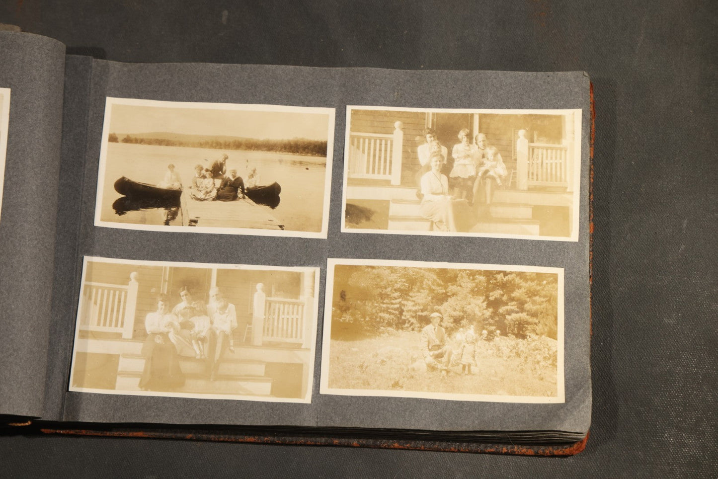 Antique Snapshot Album, Circa 1910-1920, 500+ Photographs of Family and Children Including Christmas, Farm Life, Winter Scenes, Asbury Park New Jersey, and Nantasket Beach Massachusetts