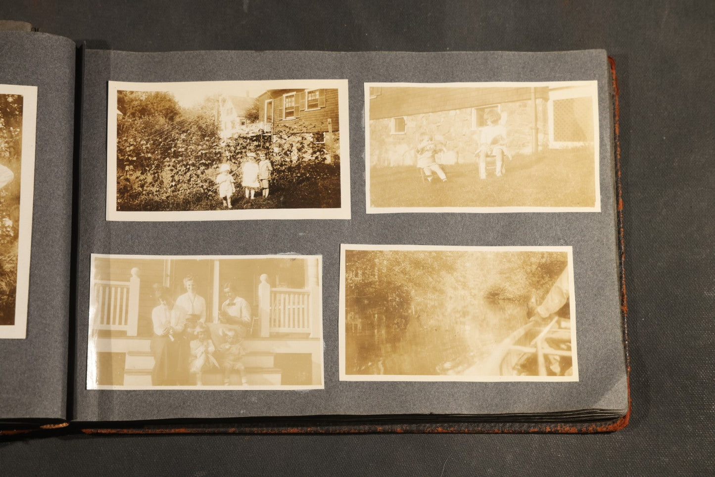 Antique Snapshot Album, Circa 1910-1920, 500+ Photographs of Family and Children Including Christmas, Farm Life, Winter Scenes, Asbury Park New Jersey, and Nantasket Beach Massachusetts