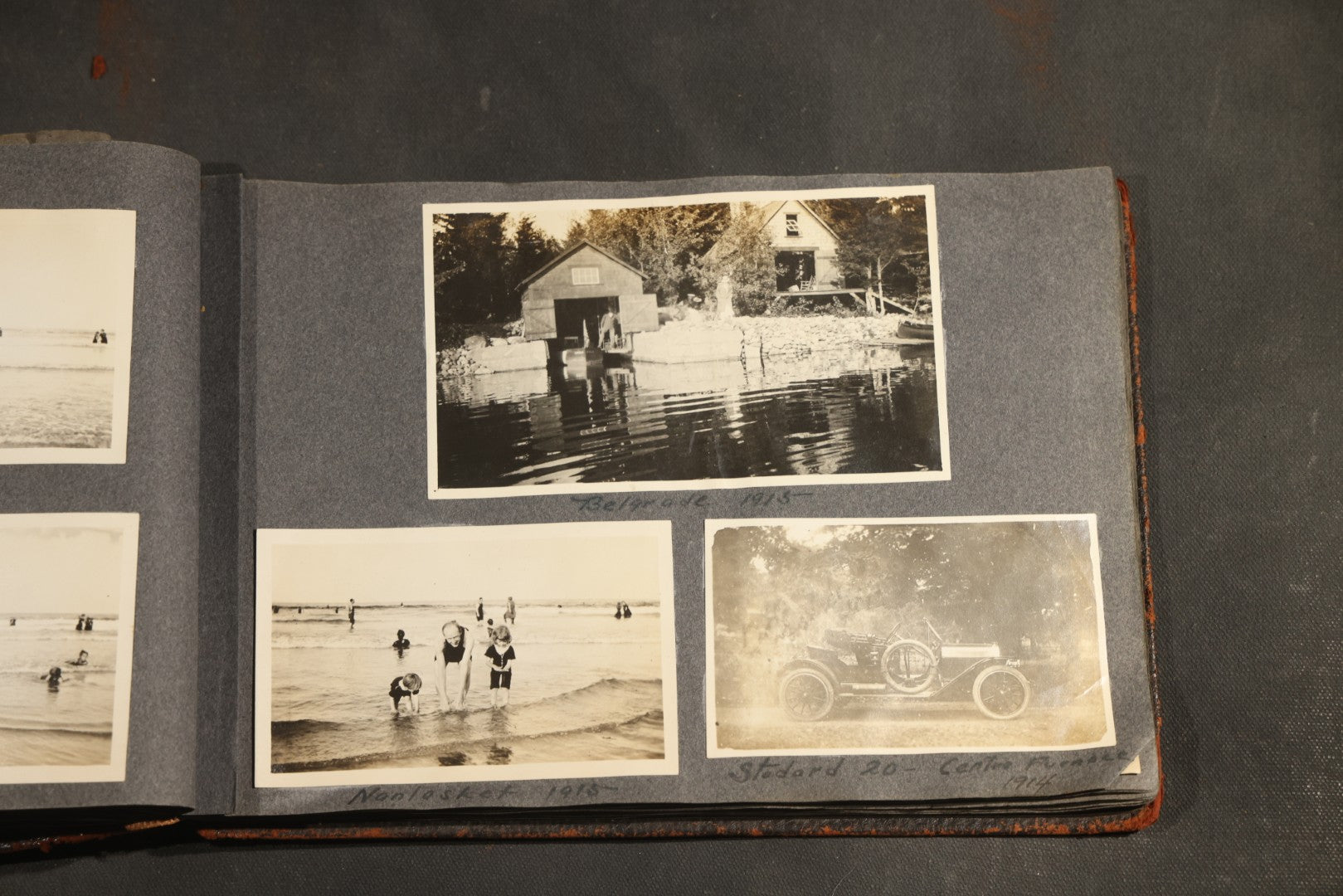 Antique Snapshot Album, Circa 1910-1920, 500+ Photographs of Family and Children Including Christmas, Farm Life, Winter Scenes, Asbury Park New Jersey, and Nantasket Beach Massachusetts