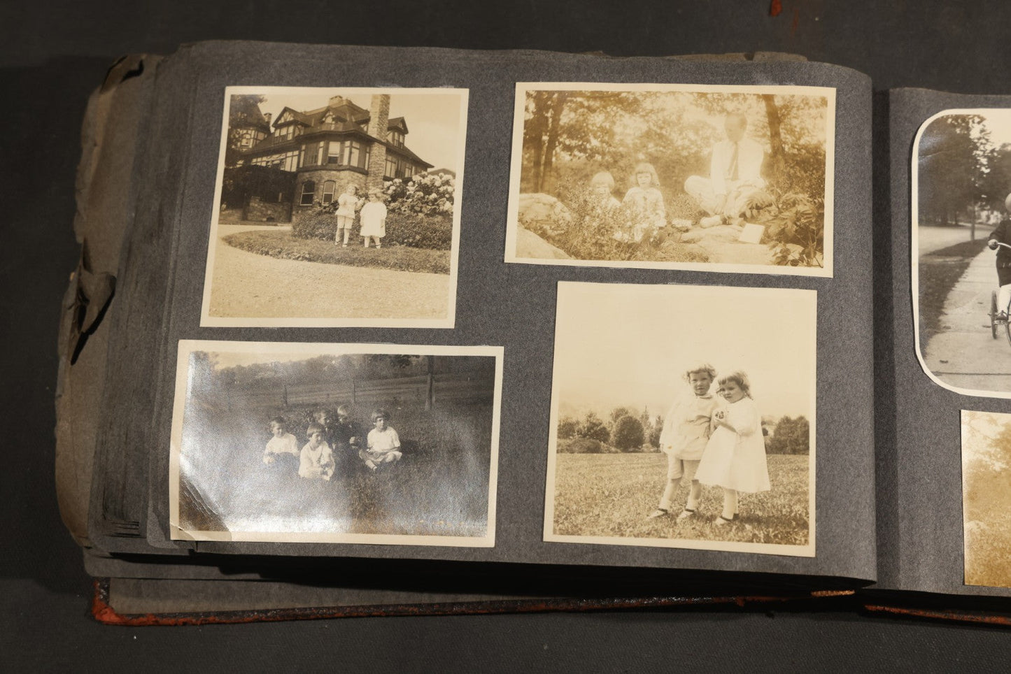Antique Snapshot Album, Circa 1910-1920, 500+ Photographs of Family and Children Including Christmas, Farm Life, Winter Scenes, Asbury Park New Jersey, and Nantasket Beach Massachusetts