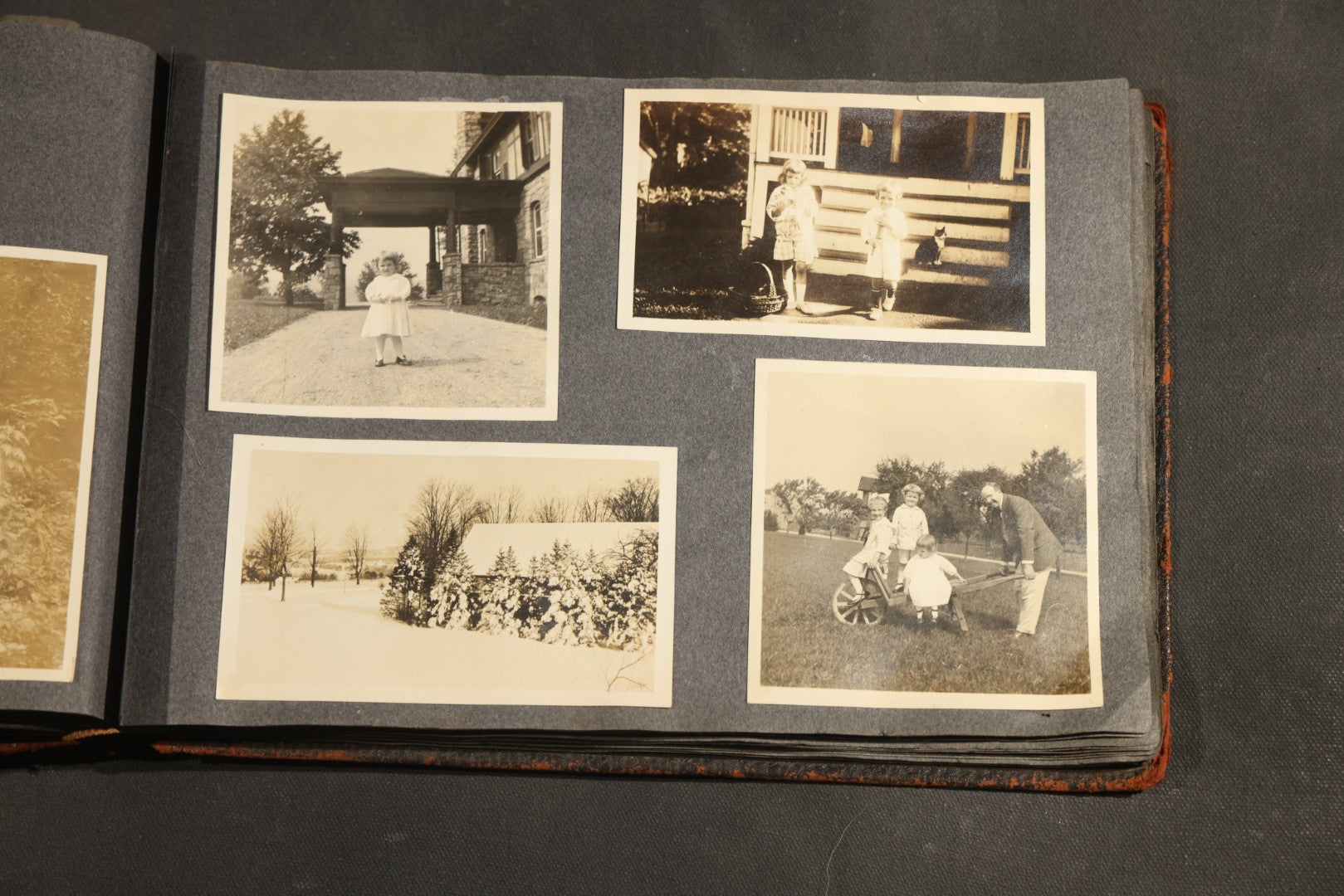Antique Snapshot Album, Circa 1910-1920, 500+ Photographs of Family and Children Including Christmas, Farm Life, Winter Scenes, Asbury Park New Jersey, and Nantasket Beach Massachusetts