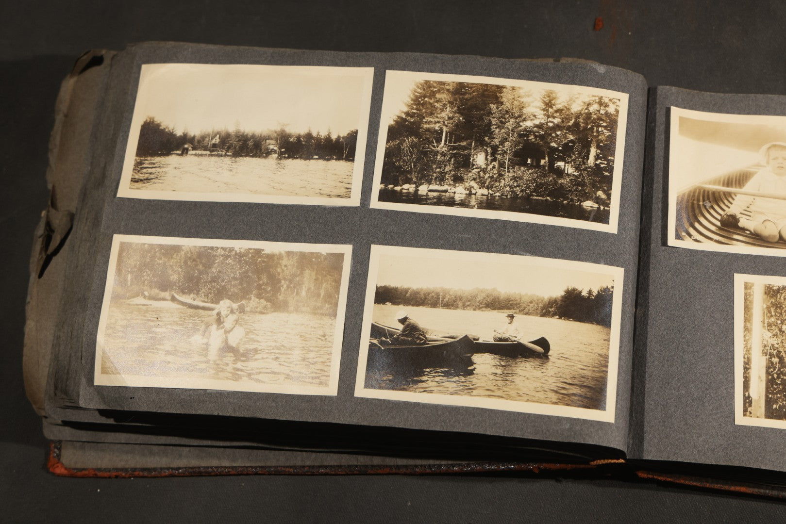 Antique Snapshot Album, Circa 1910-1920, 500+ Photographs of Family and Children Including Christmas, Farm Life, Winter Scenes, Asbury Park New Jersey, and Nantasket Beach Massachusetts