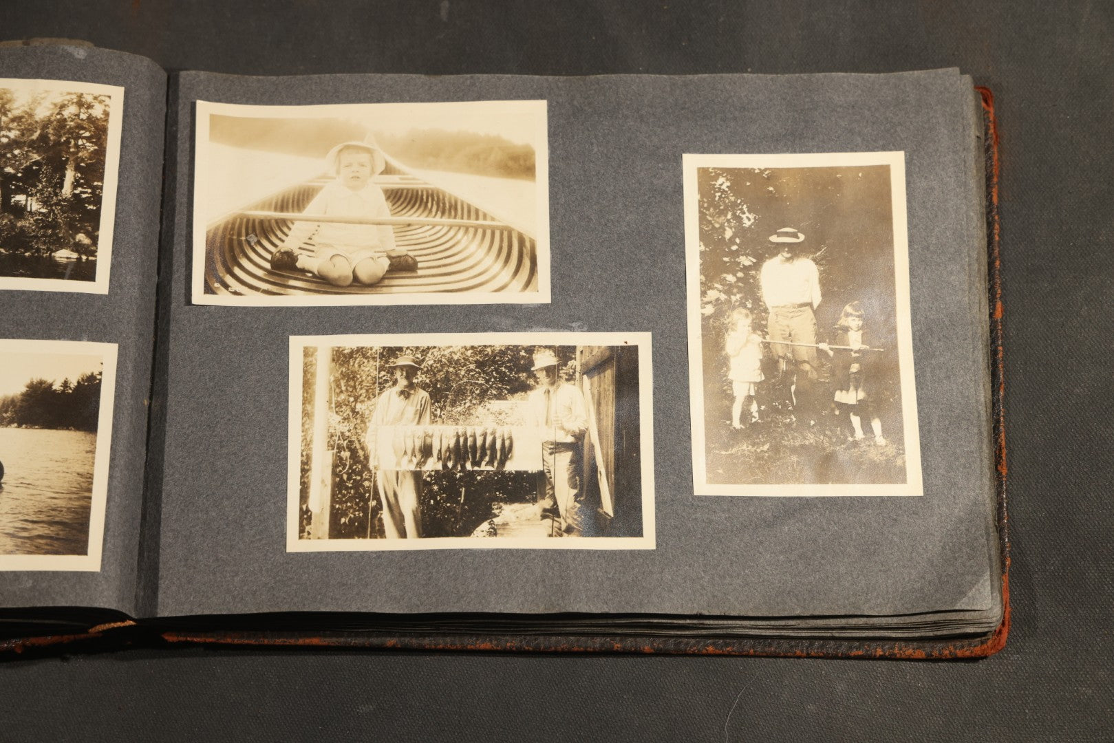Antique Snapshot Album, Circa 1910-1920, 500+ Photographs of Family and Children Including Christmas, Farm Life, Winter Scenes, Asbury Park New Jersey, and Nantasket Beach Massachusetts