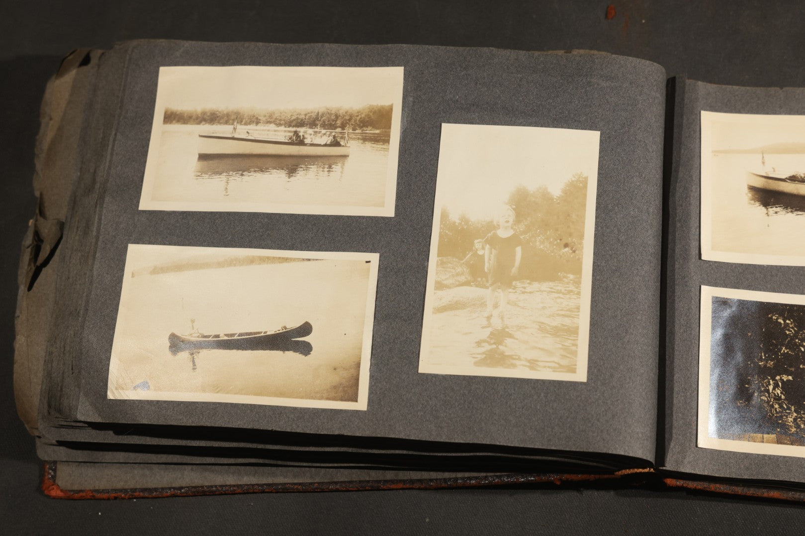 Antique Snapshot Album, Circa 1910-1920, 500+ Photographs of Family and Children Including Christmas, Farm Life, Winter Scenes, Asbury Park New Jersey, and Nantasket Beach Massachusetts