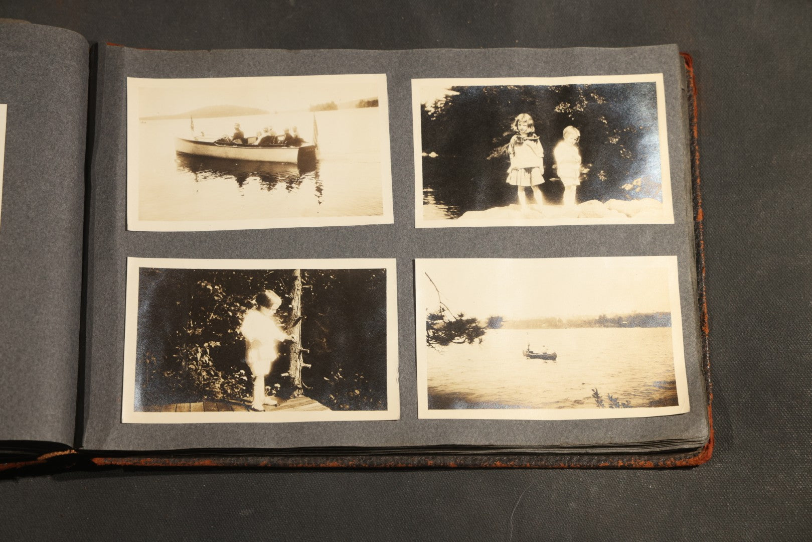 Antique Snapshot Album, Circa 1910-1920, 500+ Photographs of Family and Children Including Christmas, Farm Life, Winter Scenes, Asbury Park New Jersey, and Nantasket Beach Massachusetts