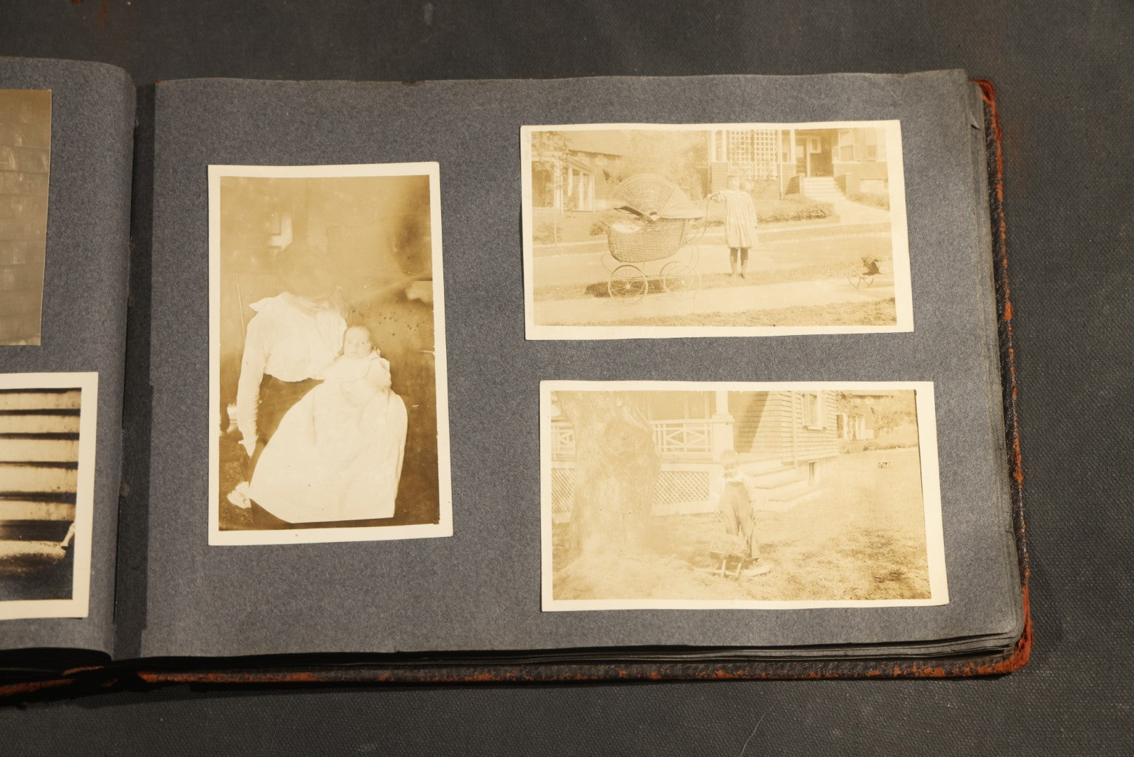 Antique Snapshot Album, Circa 1910-1920, 500+ Photographs of Family and Children Including Christmas, Farm Life, Winter Scenes, Asbury Park New Jersey, and Nantasket Beach Massachusetts