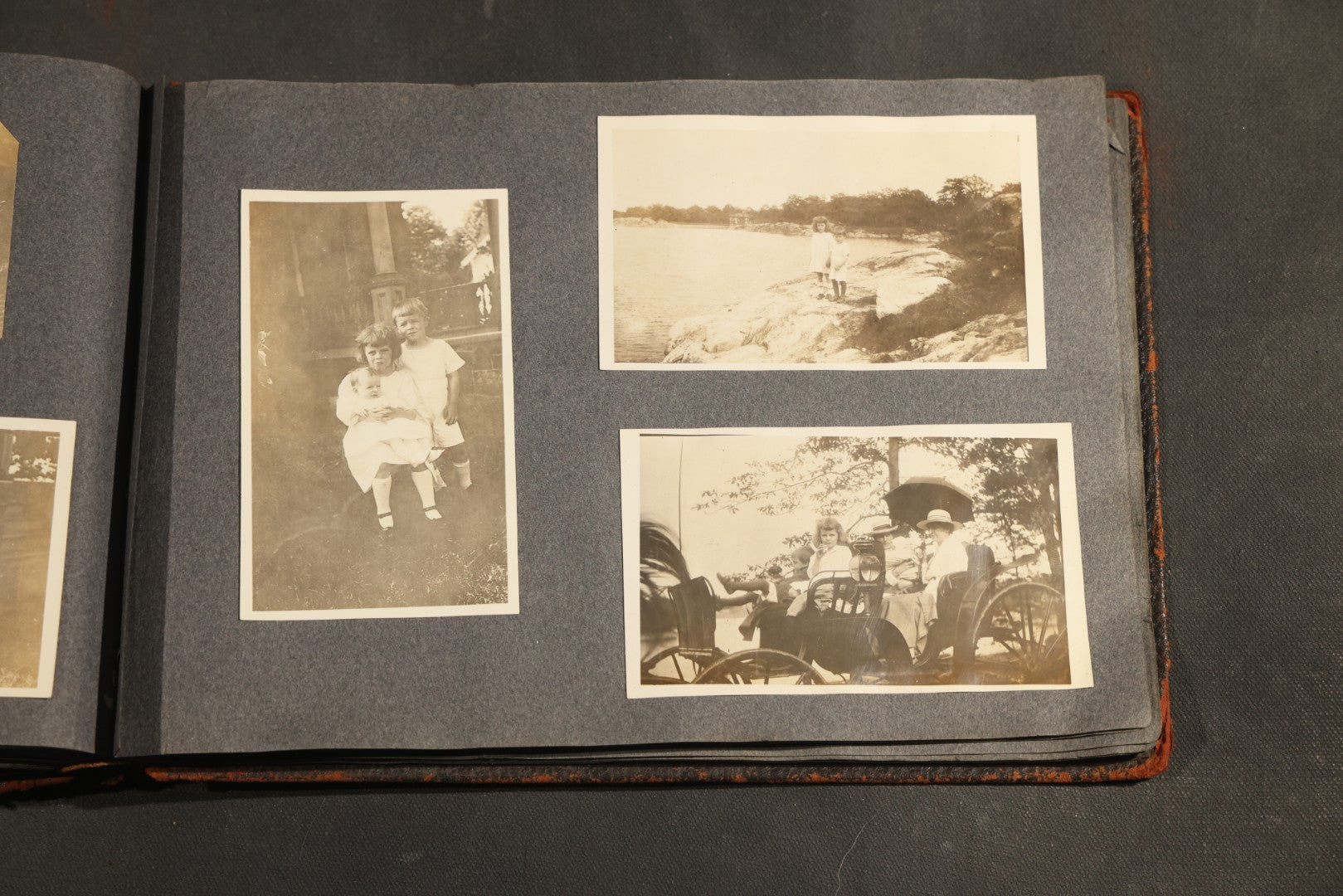 Antique Snapshot Album, Circa 1910-1920, 500+ Photographs of Family and Children Including Christmas, Farm Life, Winter Scenes, Asbury Park New Jersey, and Nantasket Beach Massachusetts