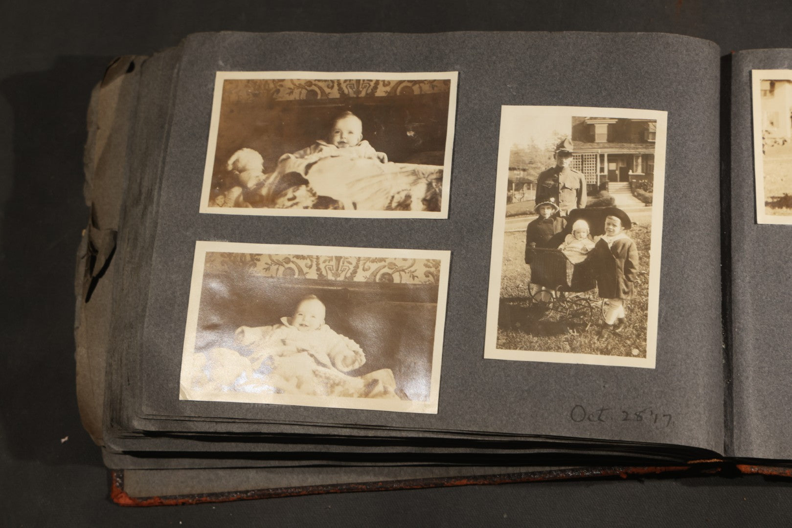 Antique Snapshot Album, Circa 1910-1920, 500+ Photographs of Family and Children Including Christmas, Farm Life, Winter Scenes, Asbury Park New Jersey, and Nantasket Beach Massachusetts