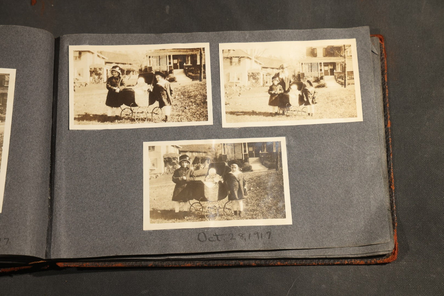 Antique Snapshot Album, Circa 1910-1920, 500+ Photographs of Family and Children Including Christmas, Farm Life, Winter Scenes, Asbury Park New Jersey, and Nantasket Beach Massachusetts
