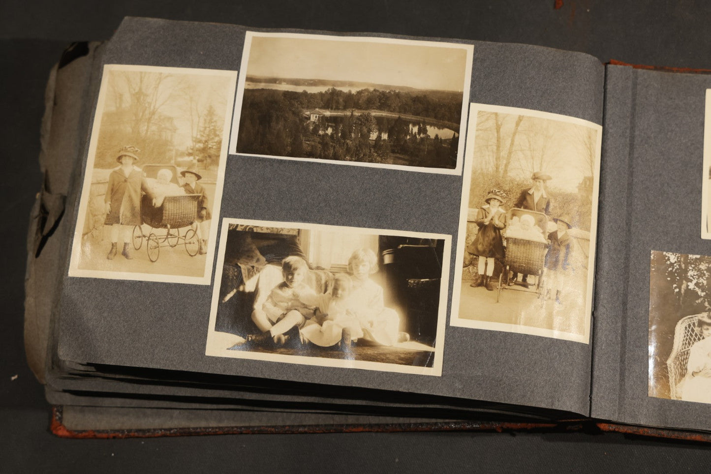 Antique Snapshot Album, Circa 1910-1920, 500+ Photographs of Family and Children Including Christmas, Farm Life, Winter Scenes, Asbury Park New Jersey, and Nantasket Beach Massachusetts