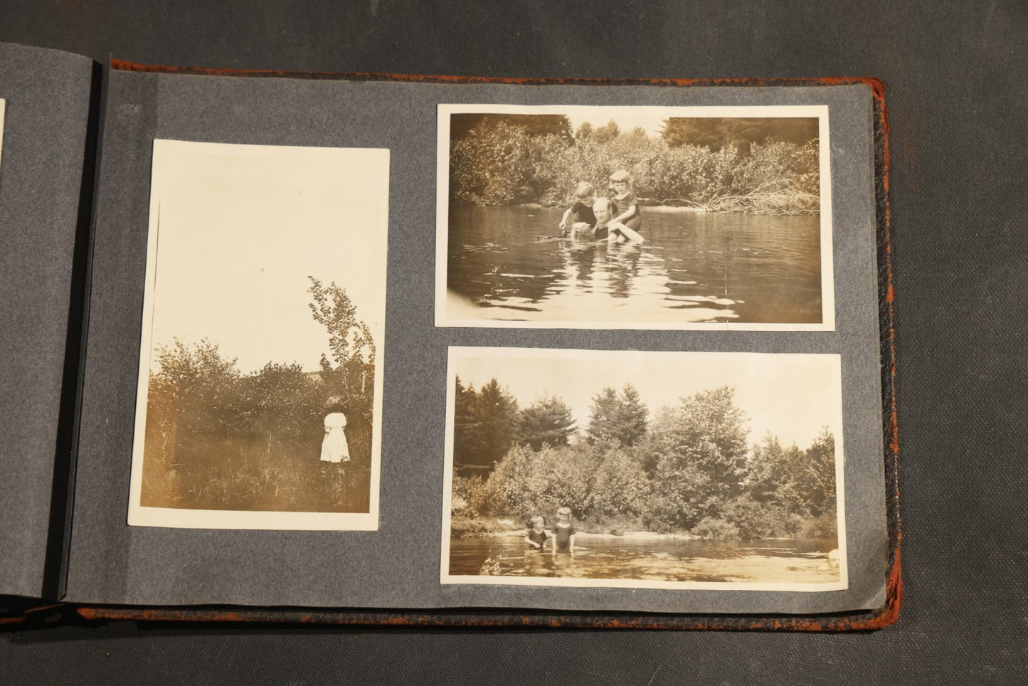 Antique Snapshot Album, Circa 1910-1920, 500+ Photographs of Family and Children Including Christmas, Farm Life, Winter Scenes, Asbury Park New Jersey, and Nantasket Beach Massachusetts