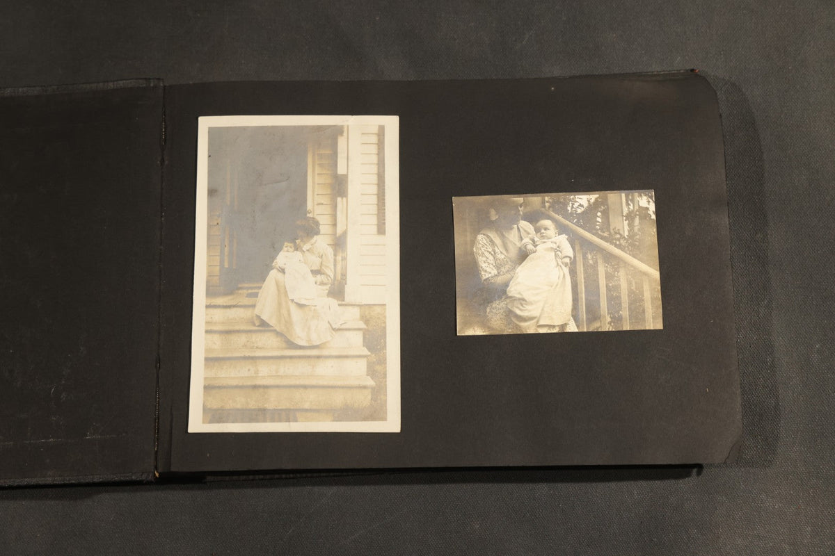Antique Snapshot Album, Circa 1910-1920, 150+ Photographs of Family and Children Including Maple Sugaring, Horseback Riding, Farm Life, Beach and Winter Scenes