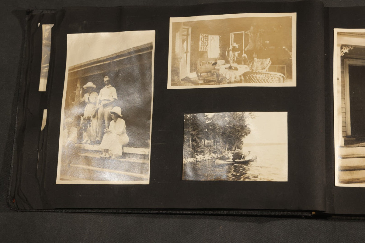 Antique Snapshot Album, Circa 1910-1920, 150+ Photographs of Family and Children Including Maple Sugaring, Horseback Riding, Farm Life, Beach and Winter Scenes