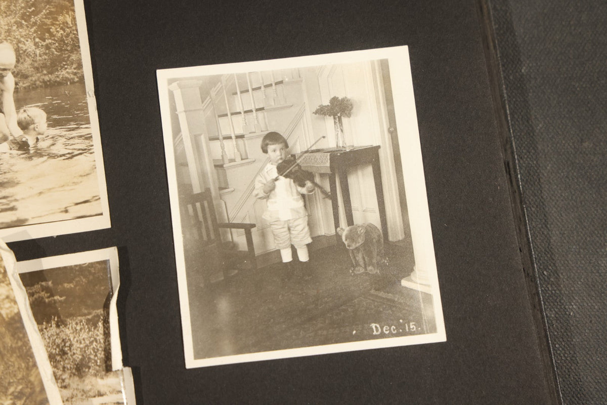 Antique Snapshot Album, Circa 1910-1920, 150+ Photographs of Family and Children Including Maple Sugaring, Horseback Riding, Farm Life, Beach and Winter Scenes